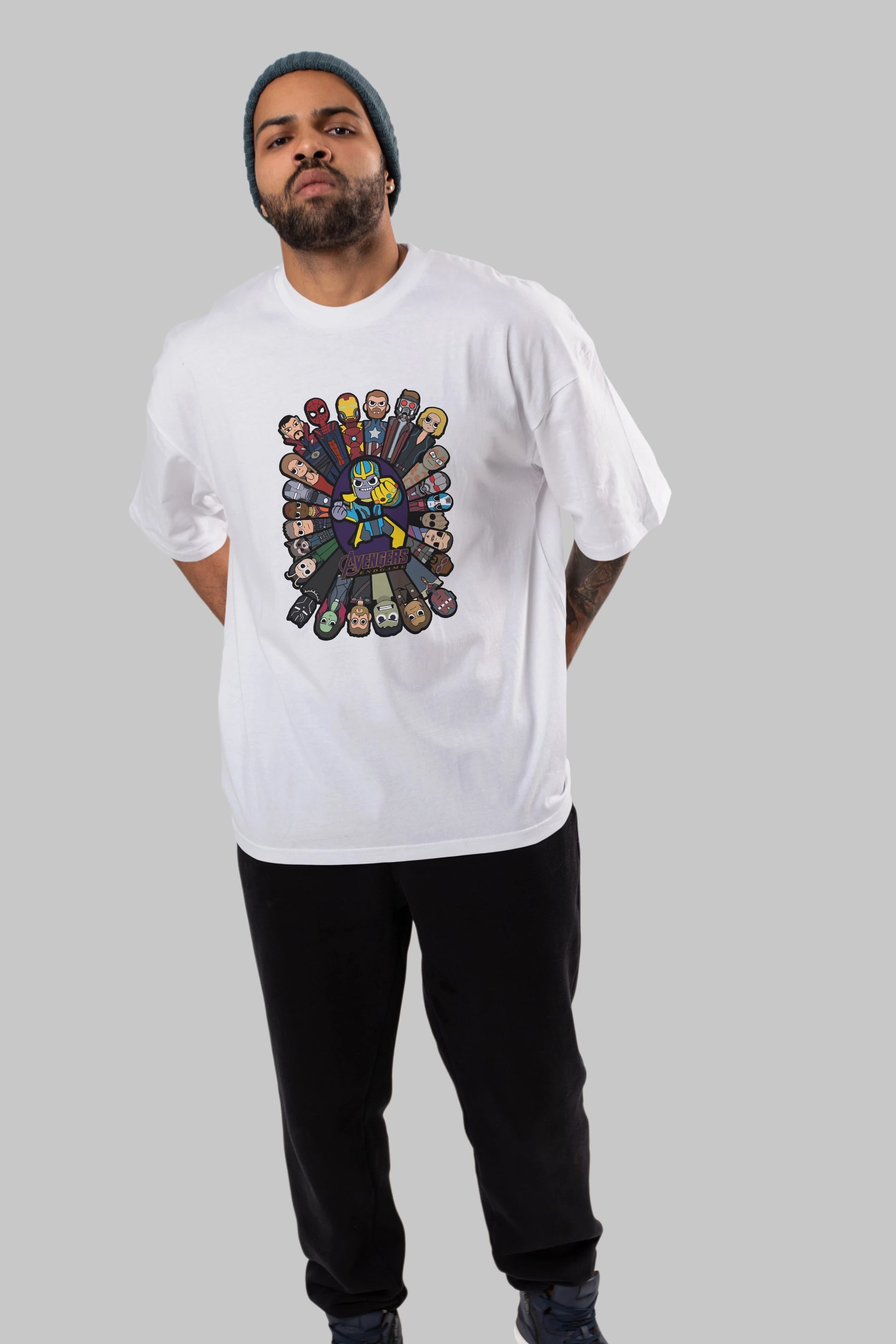 The Avengers (2) Ön Baskılı Oversize t-shirt Erkek Kadın Unisex %100 Pamuk Bisiklet Yaka tişort