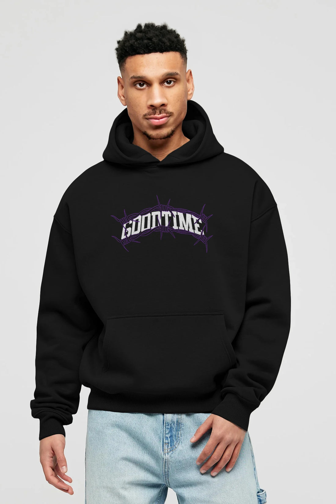 Good Time Ön Baskılı Hoodie Oversize Kapüşonlu Sweatshirt Erkek Kadın Unisex