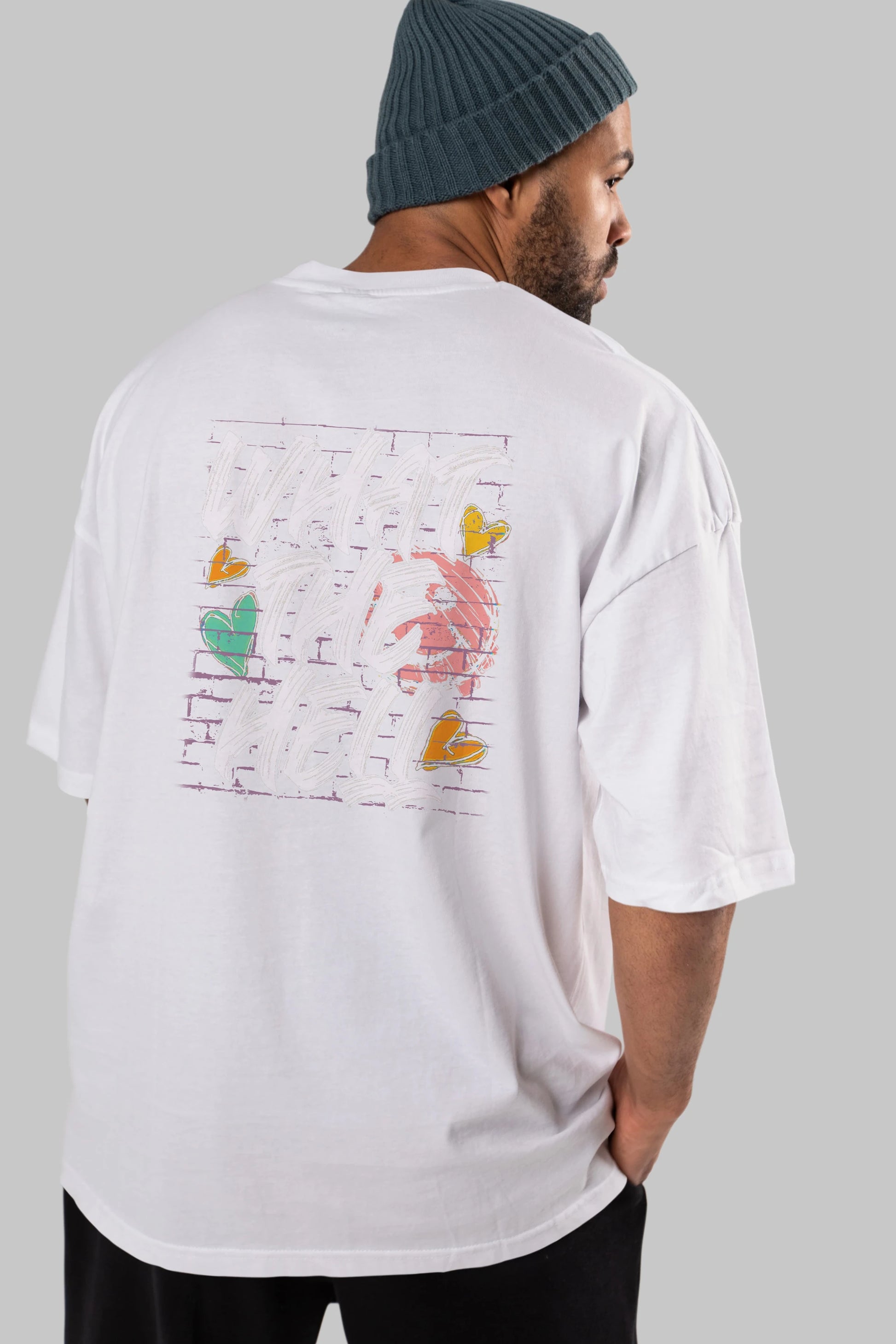 What The Hell Arka Baskılı Oversize t-shirt Erkek Kadın Unisex