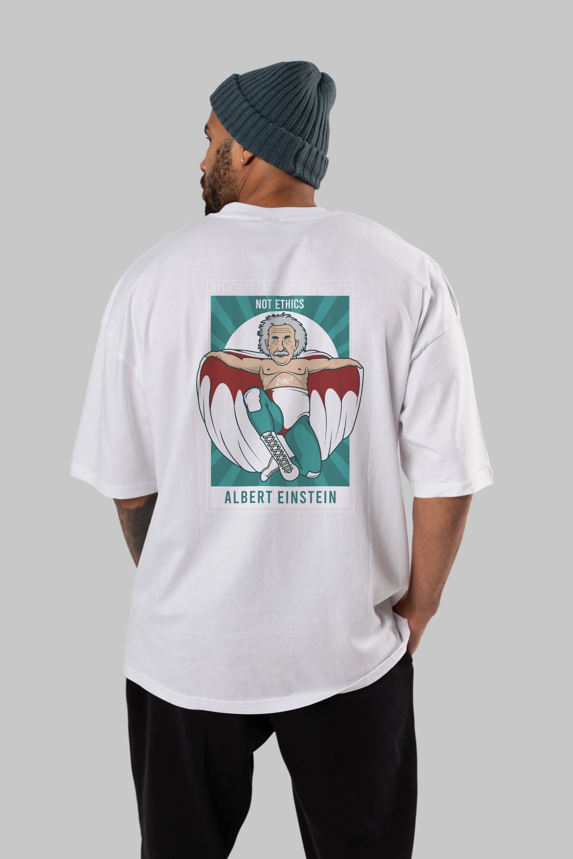 Nacho Libre Einstein Arka Baskılı Oversize t-shirt Erkek Kadın Unisex %100 Pamuk tişort