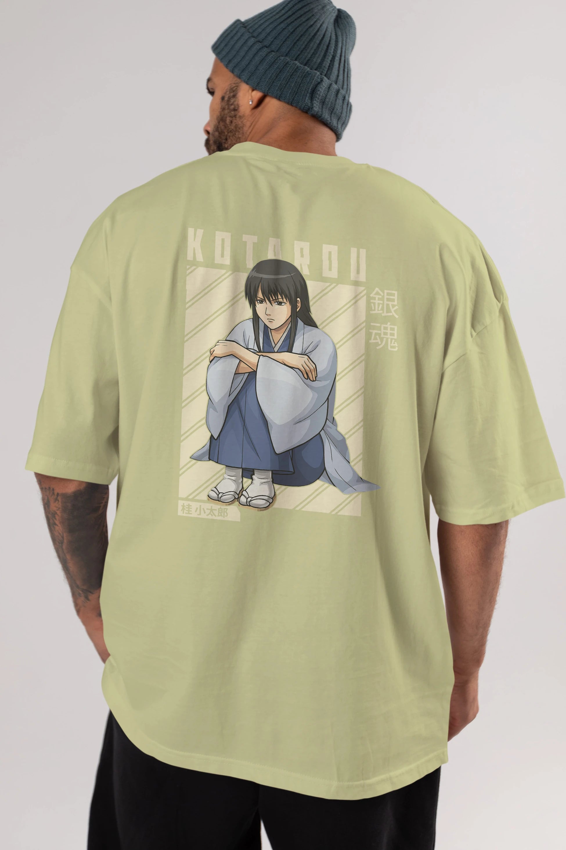 Kotarou Katsura GINTAMA Anime Arka Baskılı Oversize t-shirt Erkek Kadın Unisex