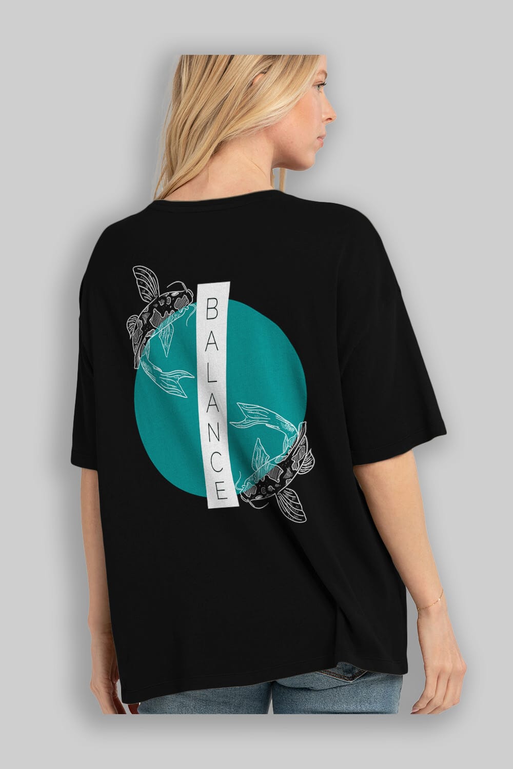 Balance 2 Yazılı Arka Baskılı Oversize t-shirt Erkek Kadın Unisex