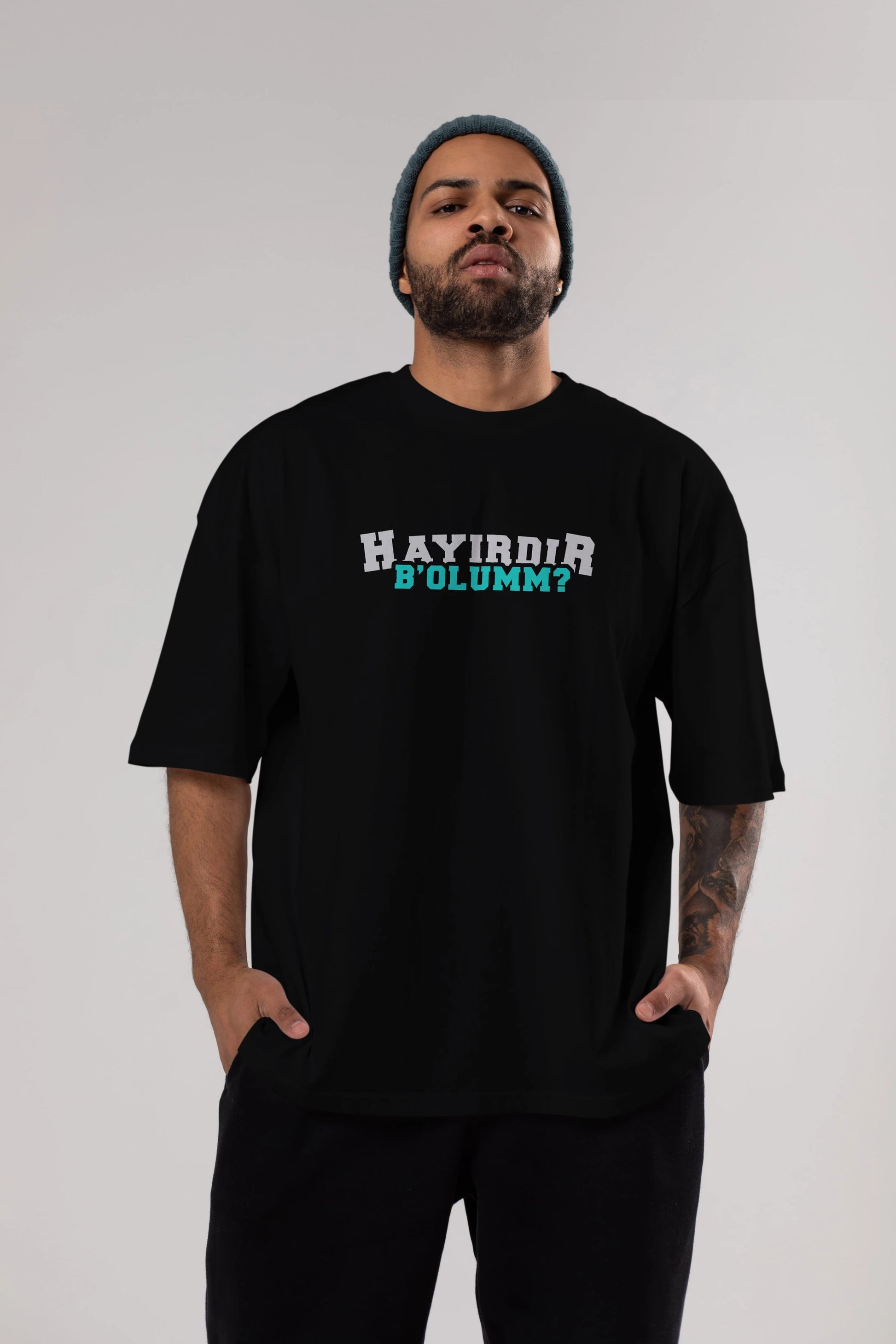 Hayırdır Bolum Ön Baskılı Oversize t-shirt %100 pamuk Erkek Kadın Unisex