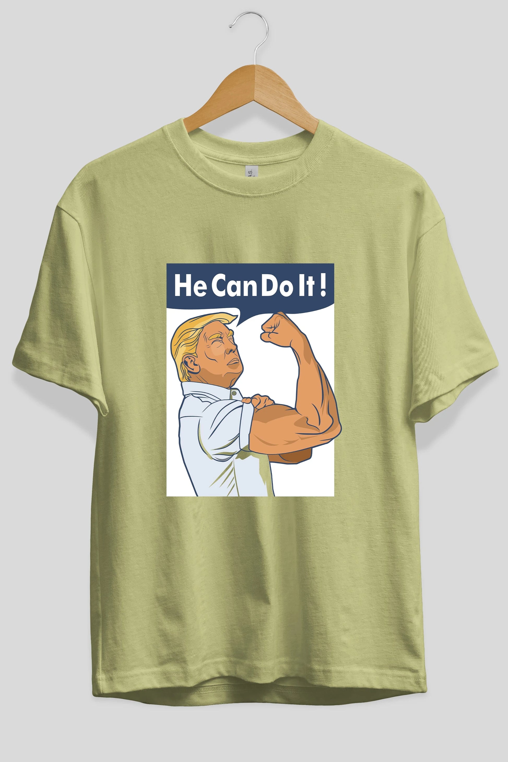 He Can Do It Trump Ön Baskılı Oversize t-shirt Erkek Kadın Unisex %100 Pamuk tişort