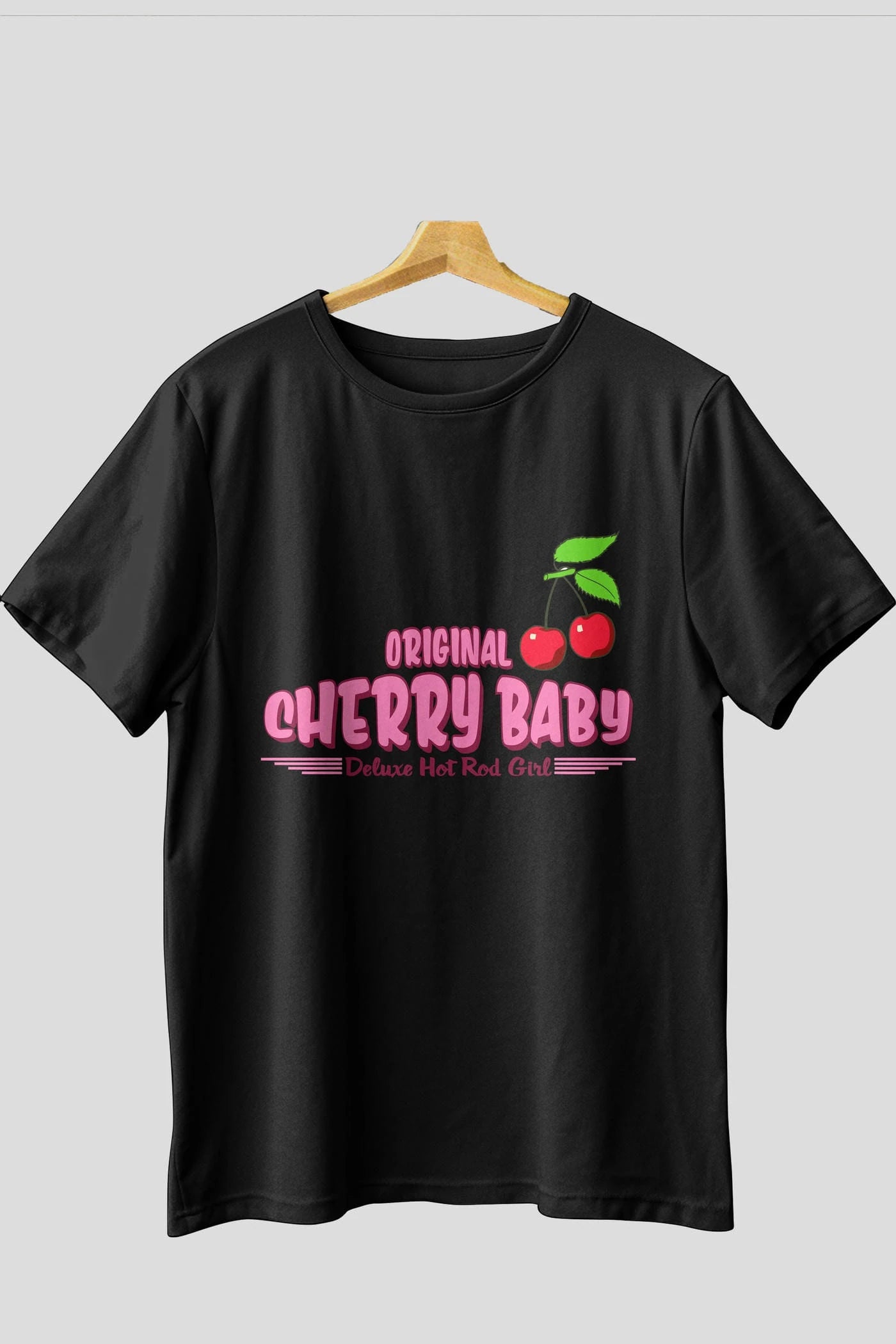 Cherry Baby Ön Baskılı Oversize t-shirt Erkek Kadın Pamuk Bisiklet Yaka tişort