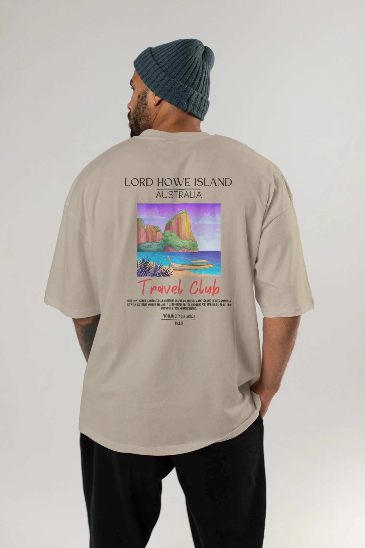 Lord Howe İsland Australia Arka Baskılı Oversize t-shirt Erkek Kadın Pamuk Bisiklet Yaka tişort