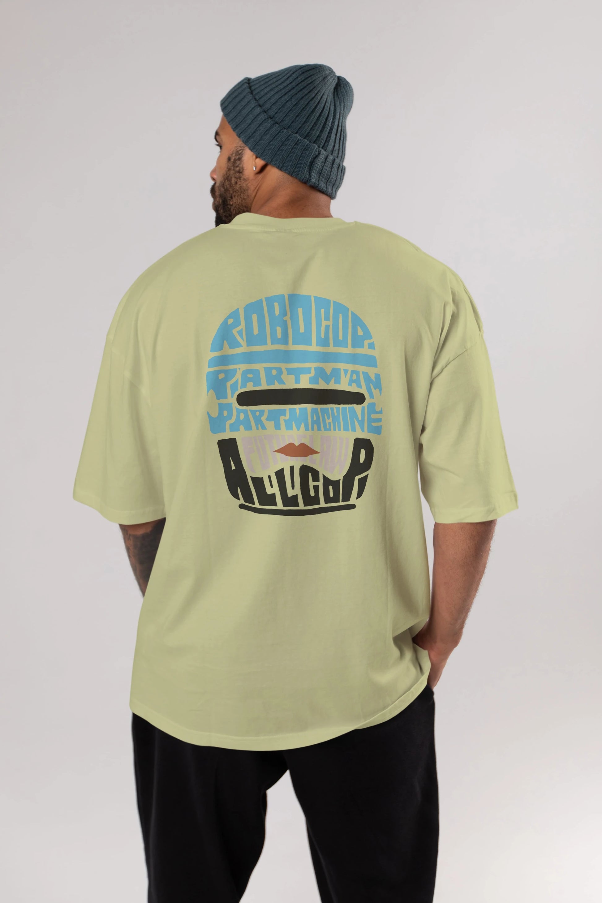Robocop Arka Baskılı Oversize t-shirt %100 pamuk Erkek Kadın Unisex