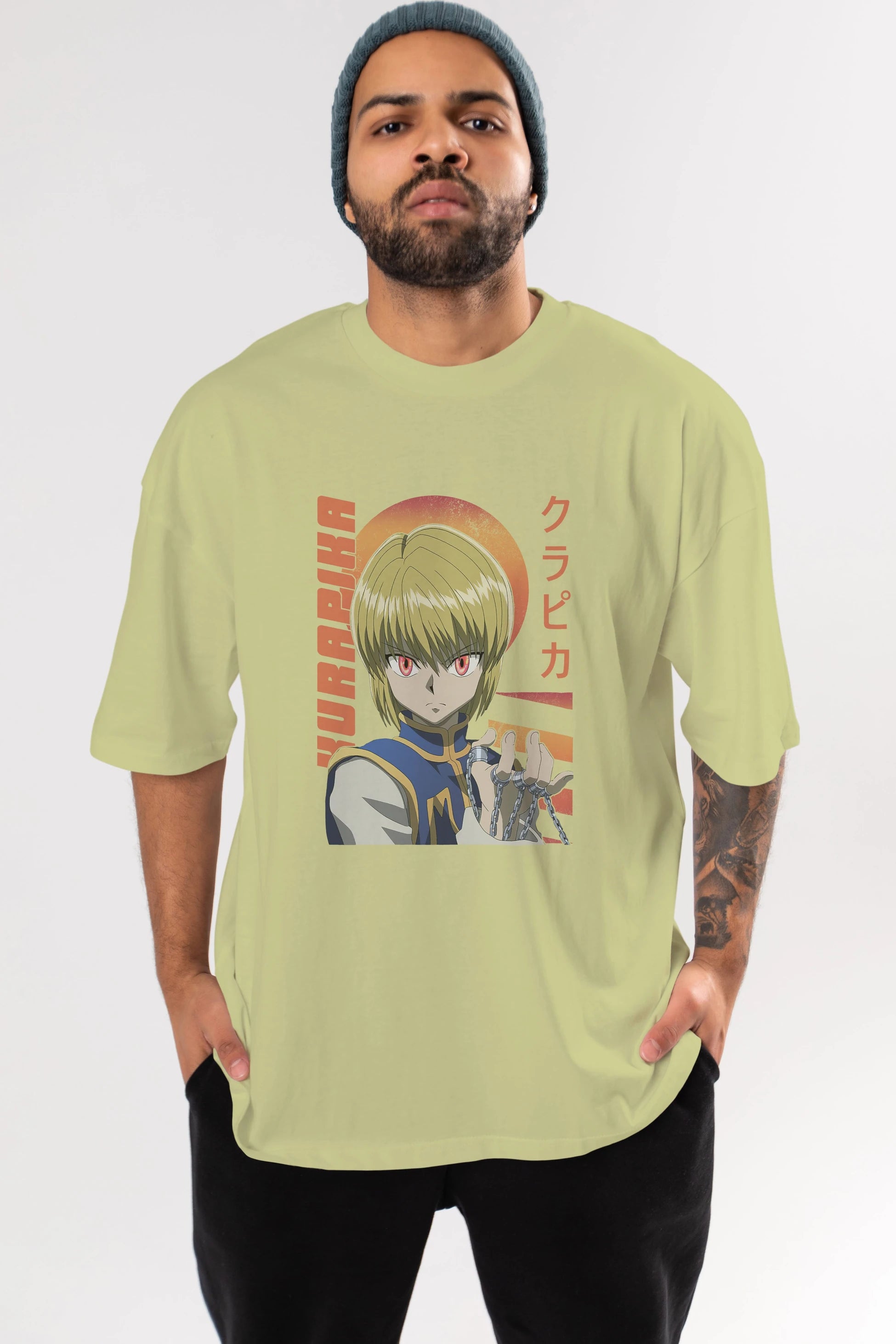 Kurapika 5 (2) Anime Ön Baskılı Oversize t-shirt %100 pamuk Erkek Kadın Unisex