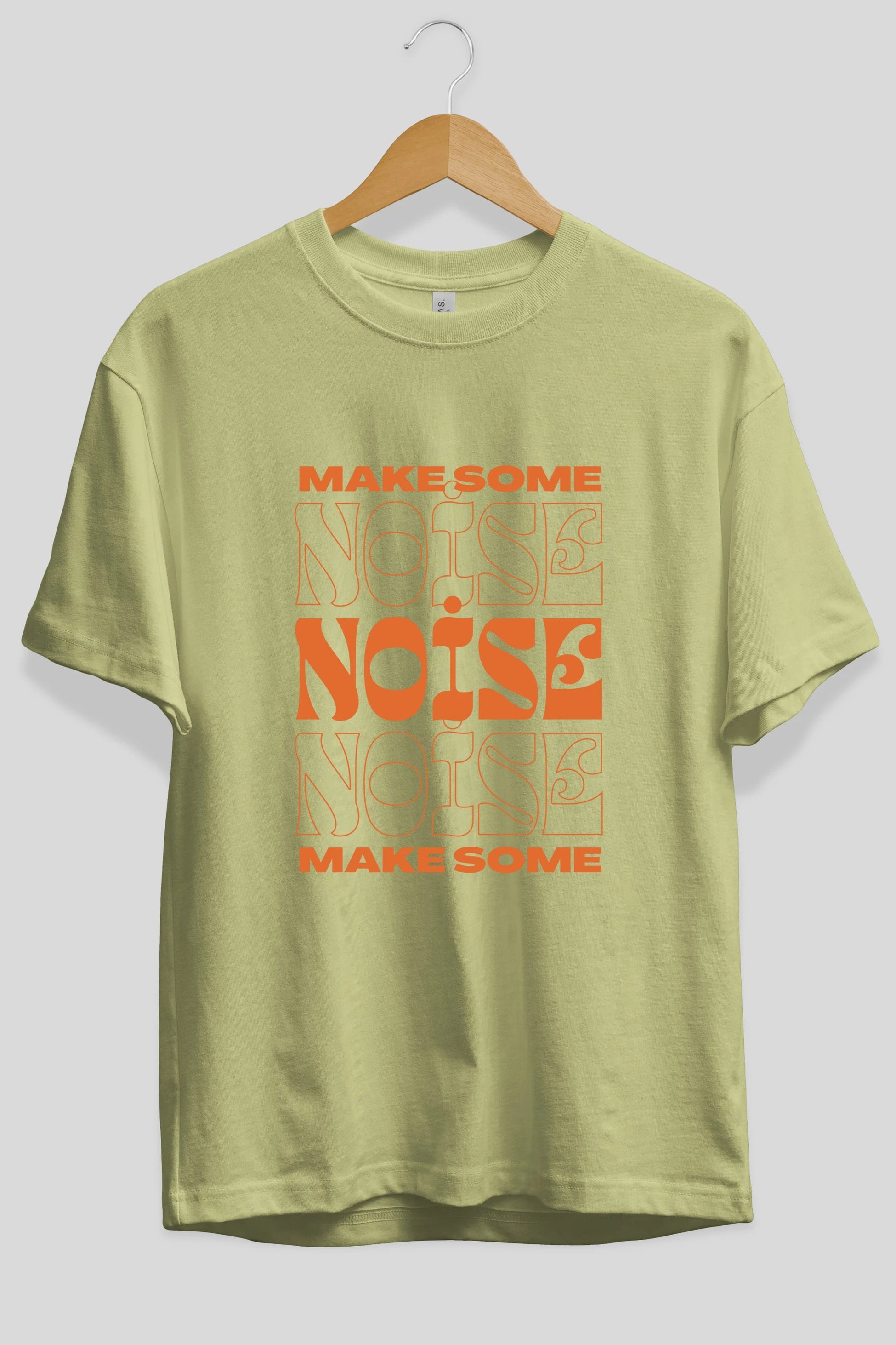 Make Some Noise Yazılı 2 Ön Baskılı Oversize t-shirt Erkek Kadın Unisex