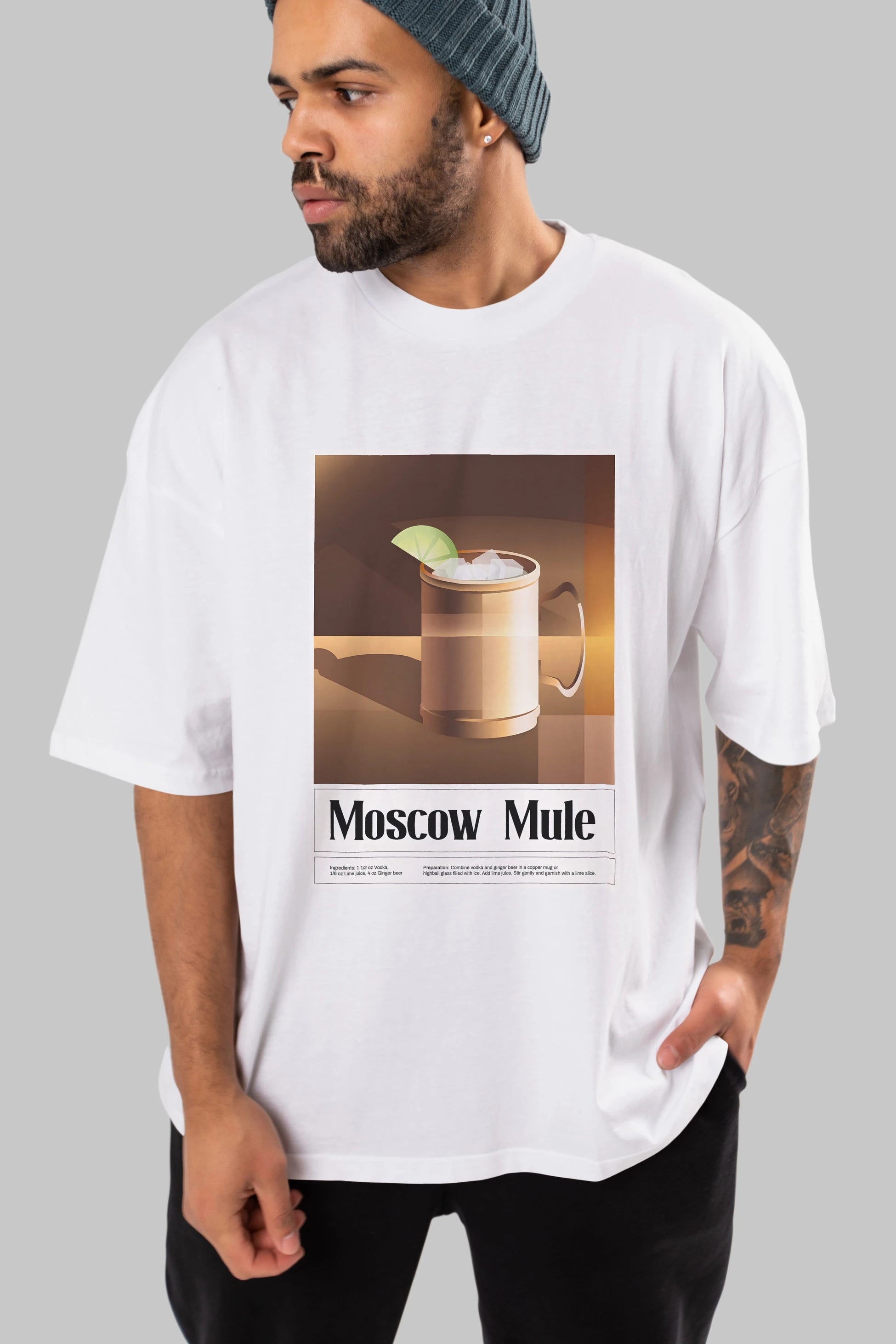 Moscow Mule 3 Ön Baskılı Oversize t-shirt Erkek Kadın Unisex %100 Pamuk Bisiklet Yaka tişort