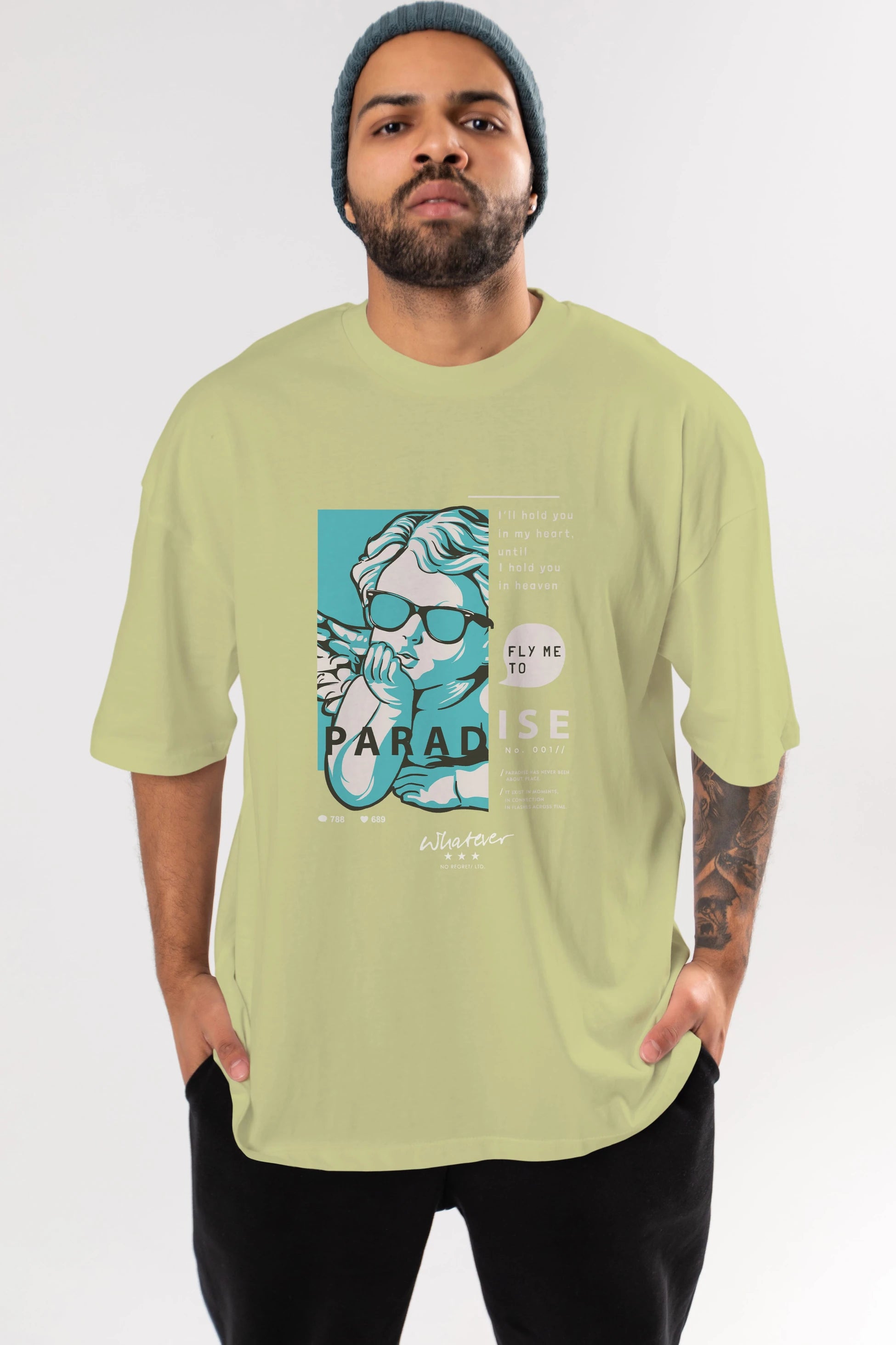 Paradise Fly to Me Ön Baskılı Oversize t-shirt Erkek Kadın Unisex