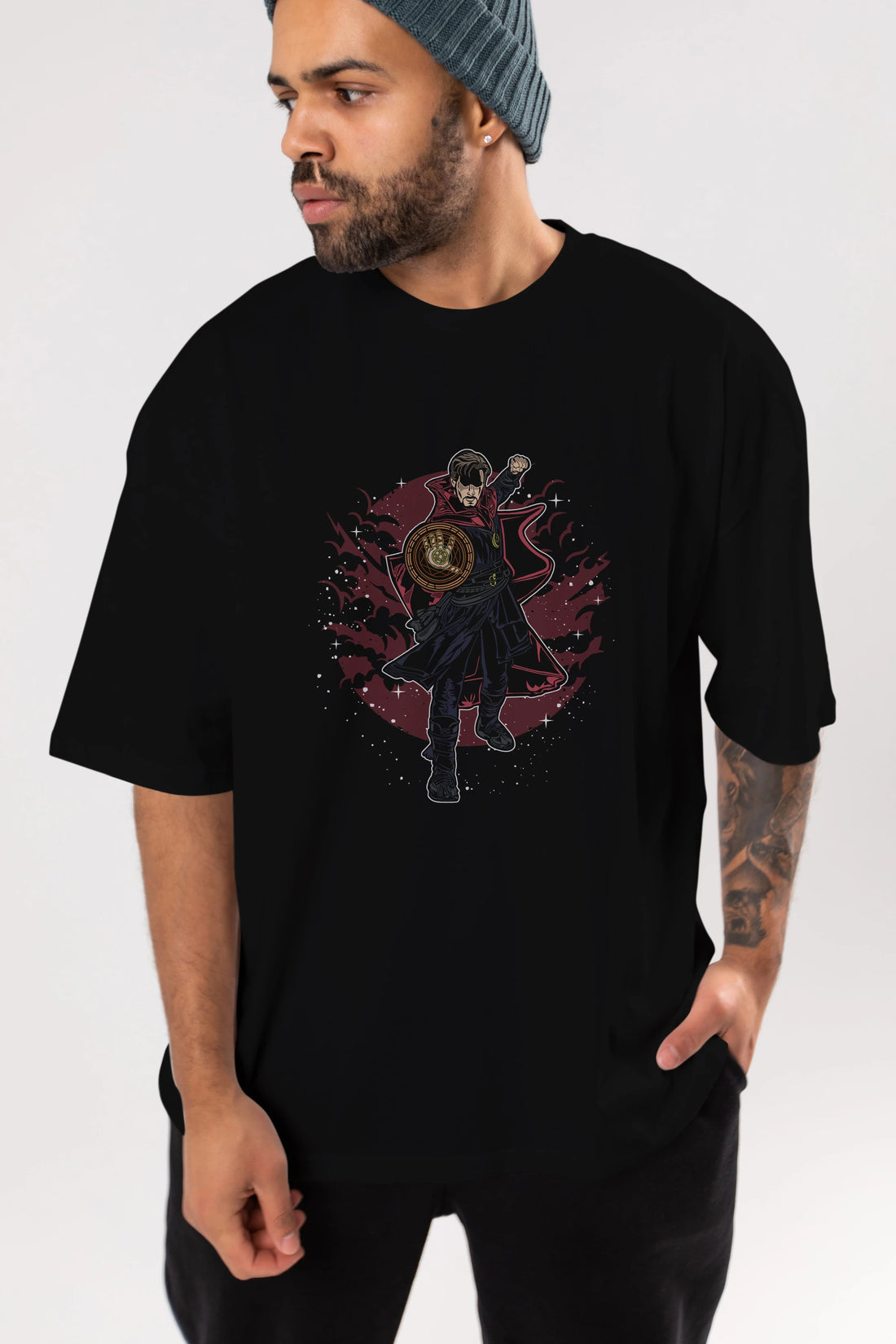 DOCTER STRANGE Ön Baskılı Oversize t-shirt Erkek Kadın Unisex %100 Pamuk tişort