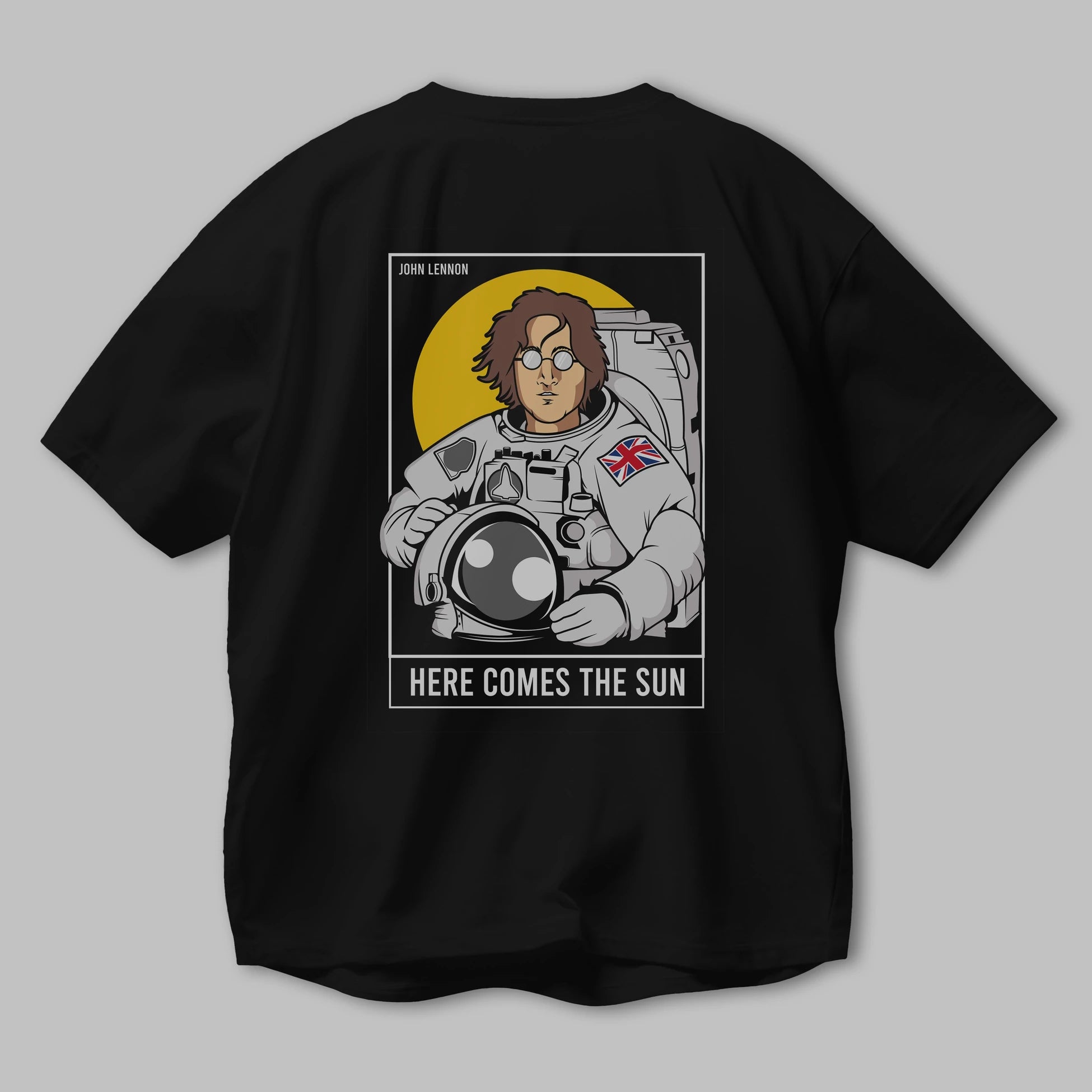 John Lennon Astronot Arka Baskılı Oversize t-shirt Erkek Kadın Unisex %100 Pamuk tişort