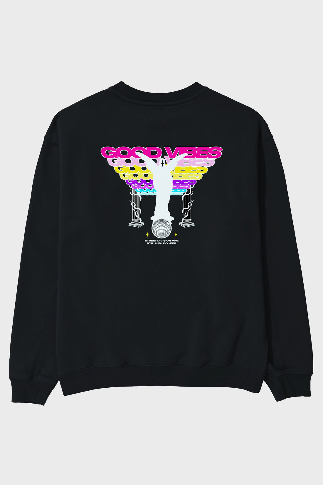 Good Vibes Arka Baskılı Oversize Sweatshirt Erkek Kadın Unisex