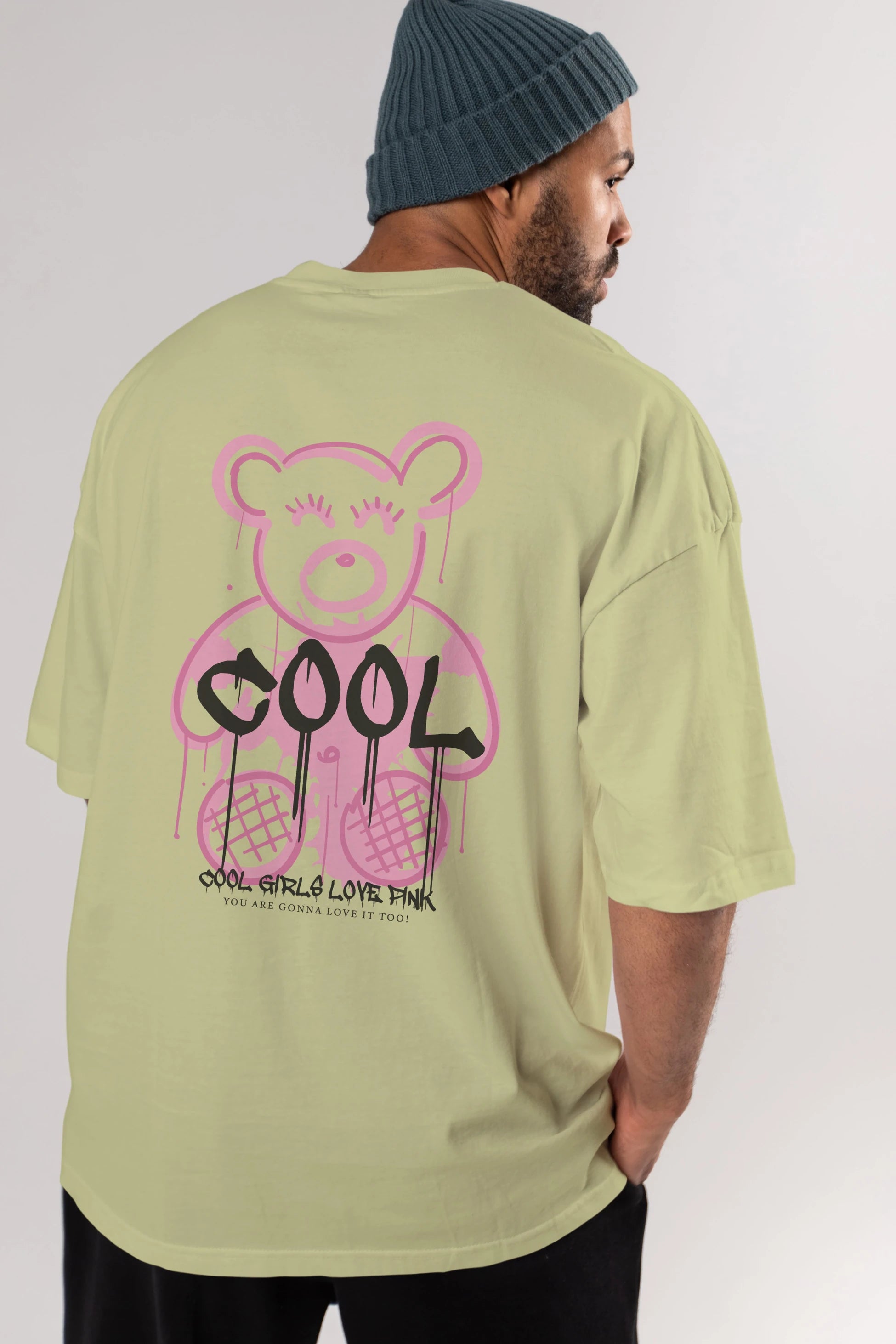 Cool Bear Arka Baskılı Oversize t-shirt Erkek Kadın Unisex