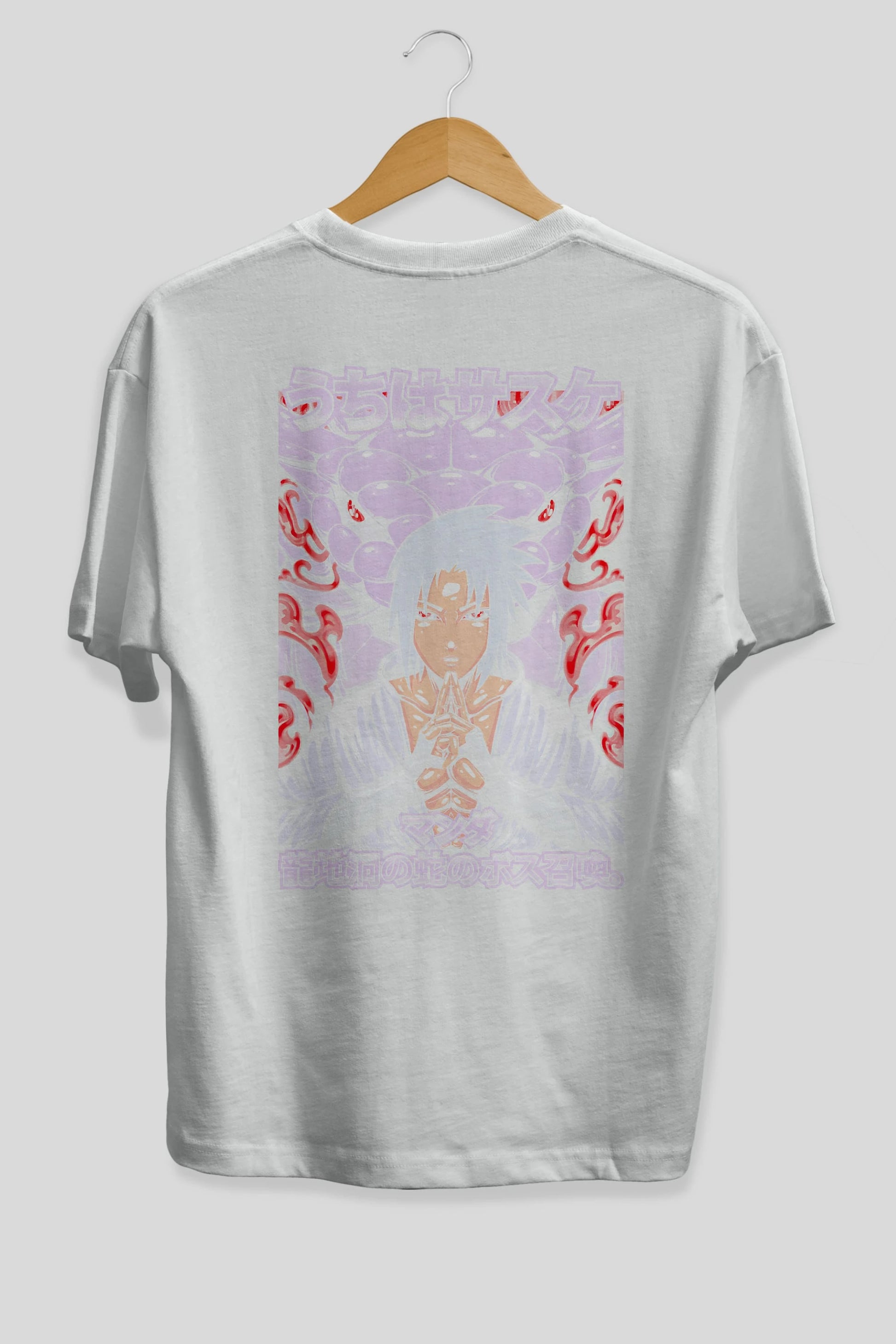 NARUTO SASUKE UCHIHA Anime Arka Baskılı Oversize t-shirt Erkek Kadın Unisex