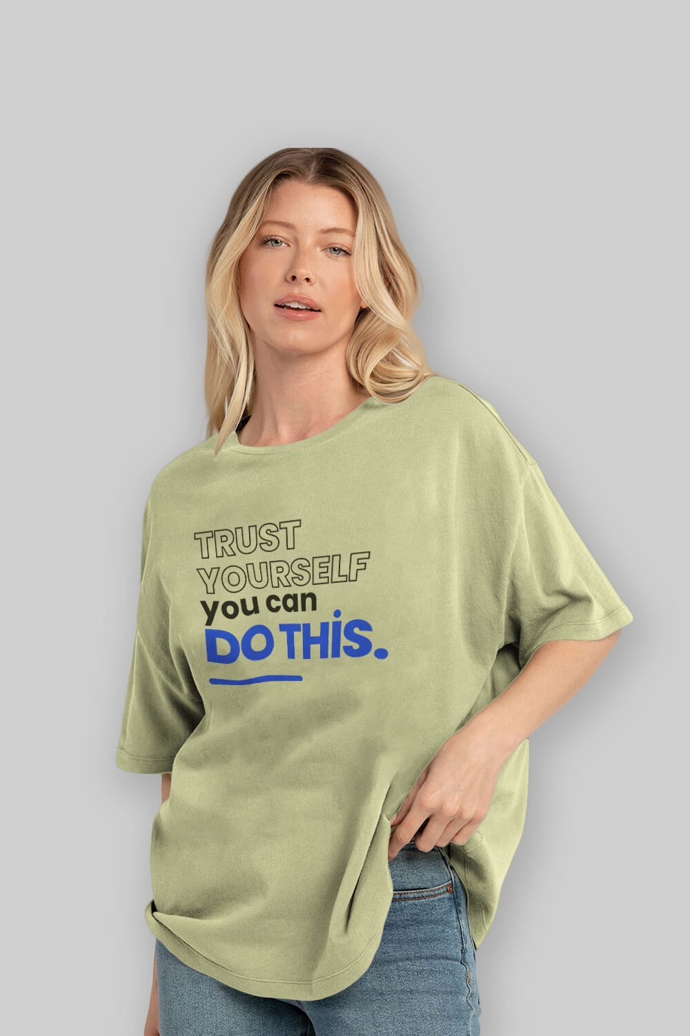 Trust Yourself Yazılı Ön Baskılı Oversize t-shirt Erkek Kadın Unisex
