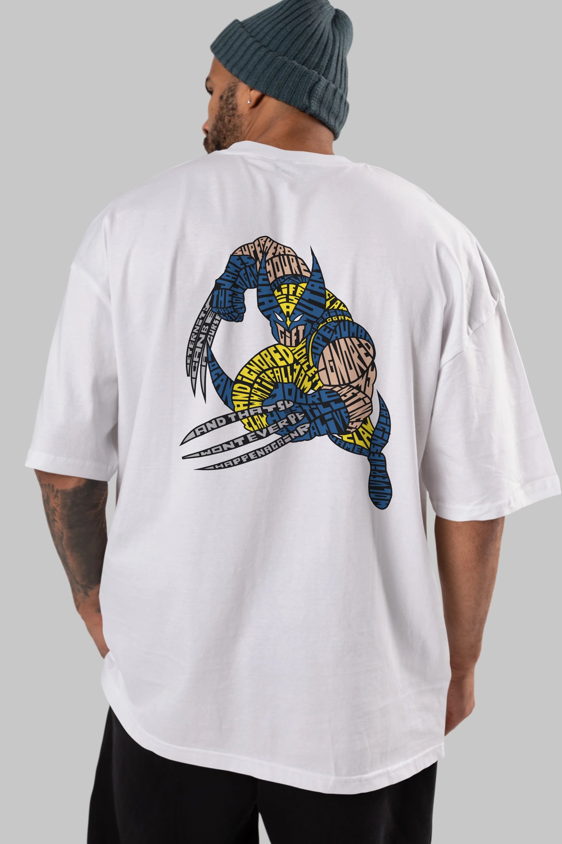 Logan Arka Baskılı Oversize t-shirt %100 pamuk Erkek Kadın Unisex