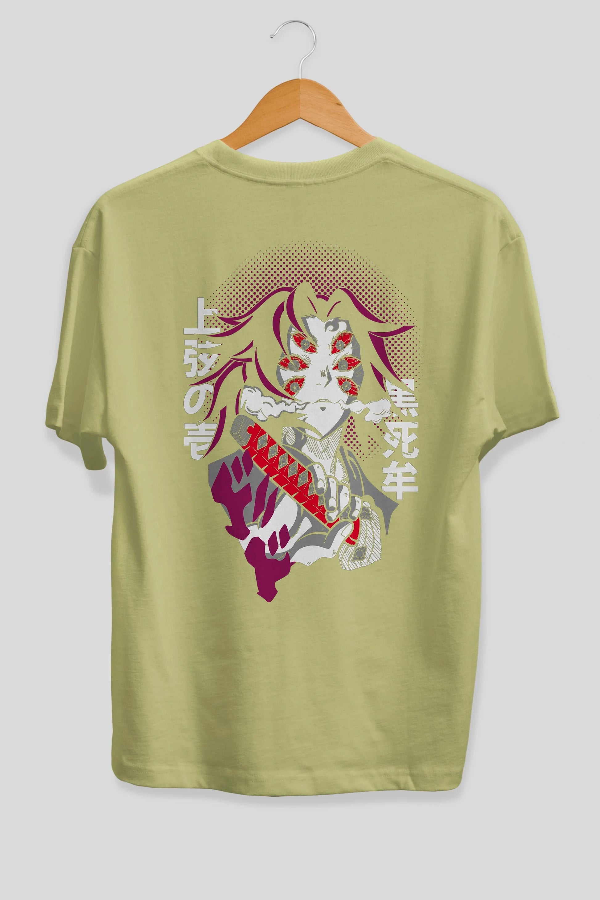 Kokushibo Anime Arka Baskılı Oversize t-shirt Erkek Kadın Unisex
