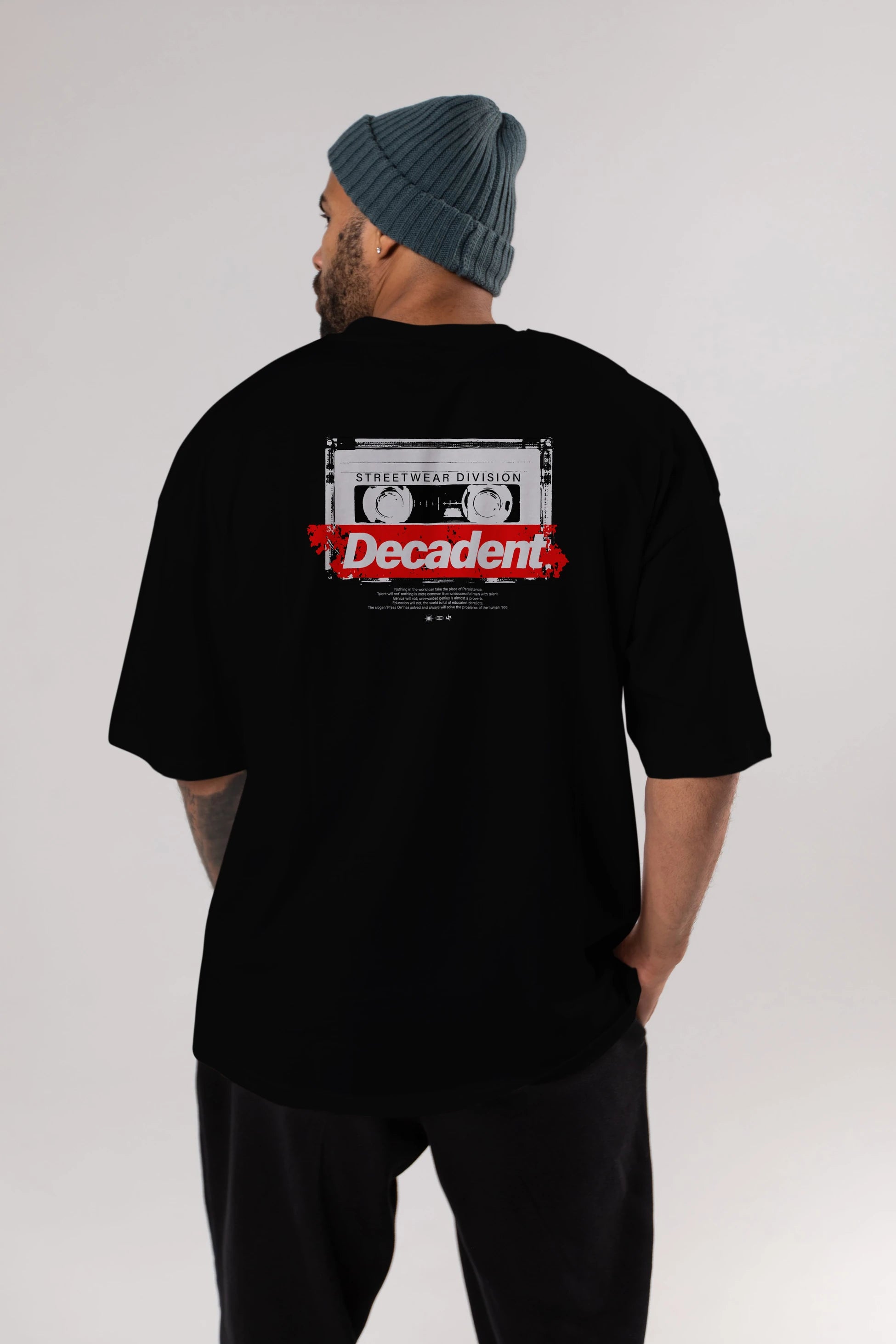 Decadent Arka Baskılı Oversize t-shirt Erkek Kadın Unisex