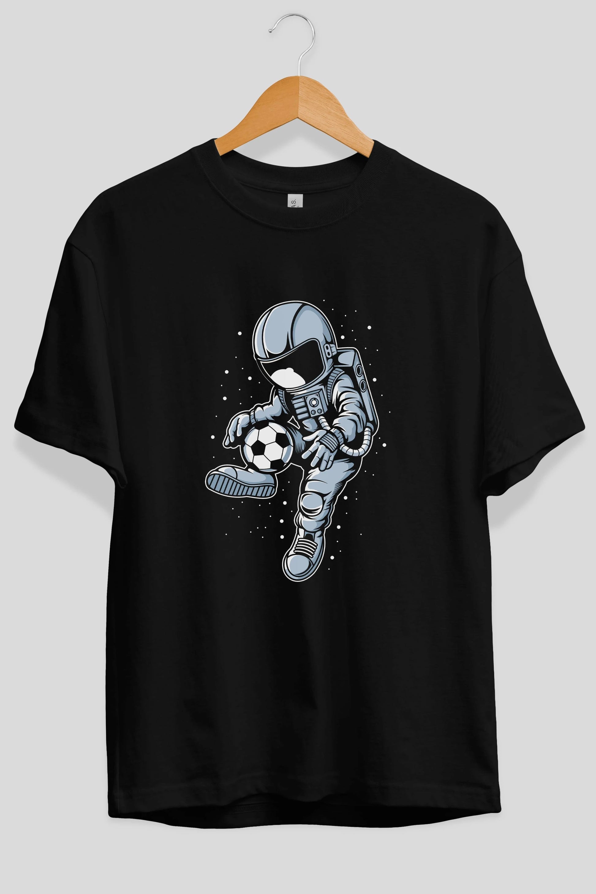 Astronaut Soccer Player Ön Baskılı Oversize t-shirt Erkek Kadın Unisex