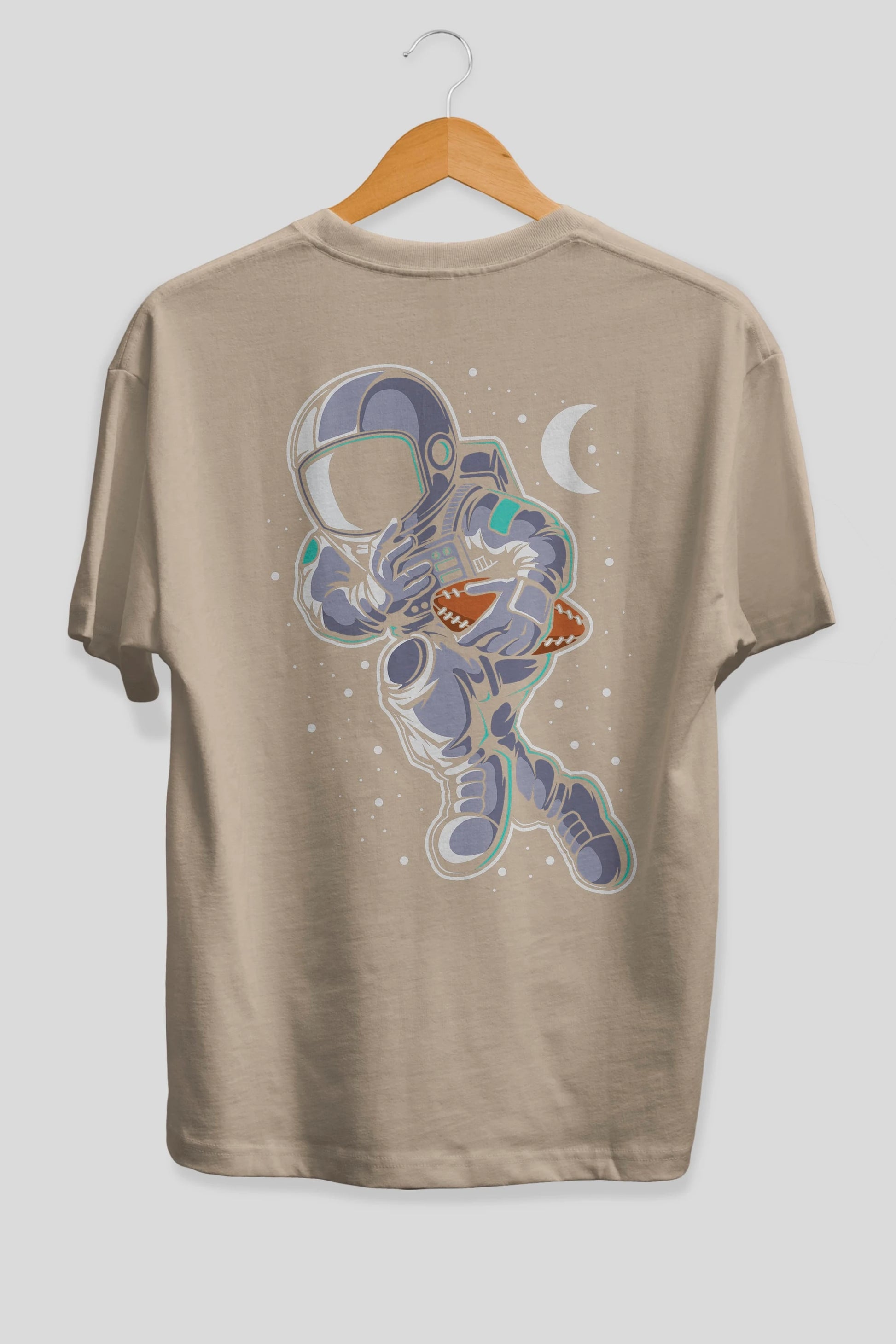 Astronaut Rugby Arka Baskılı Oversize t-shirt Erkek Kadın Unisex