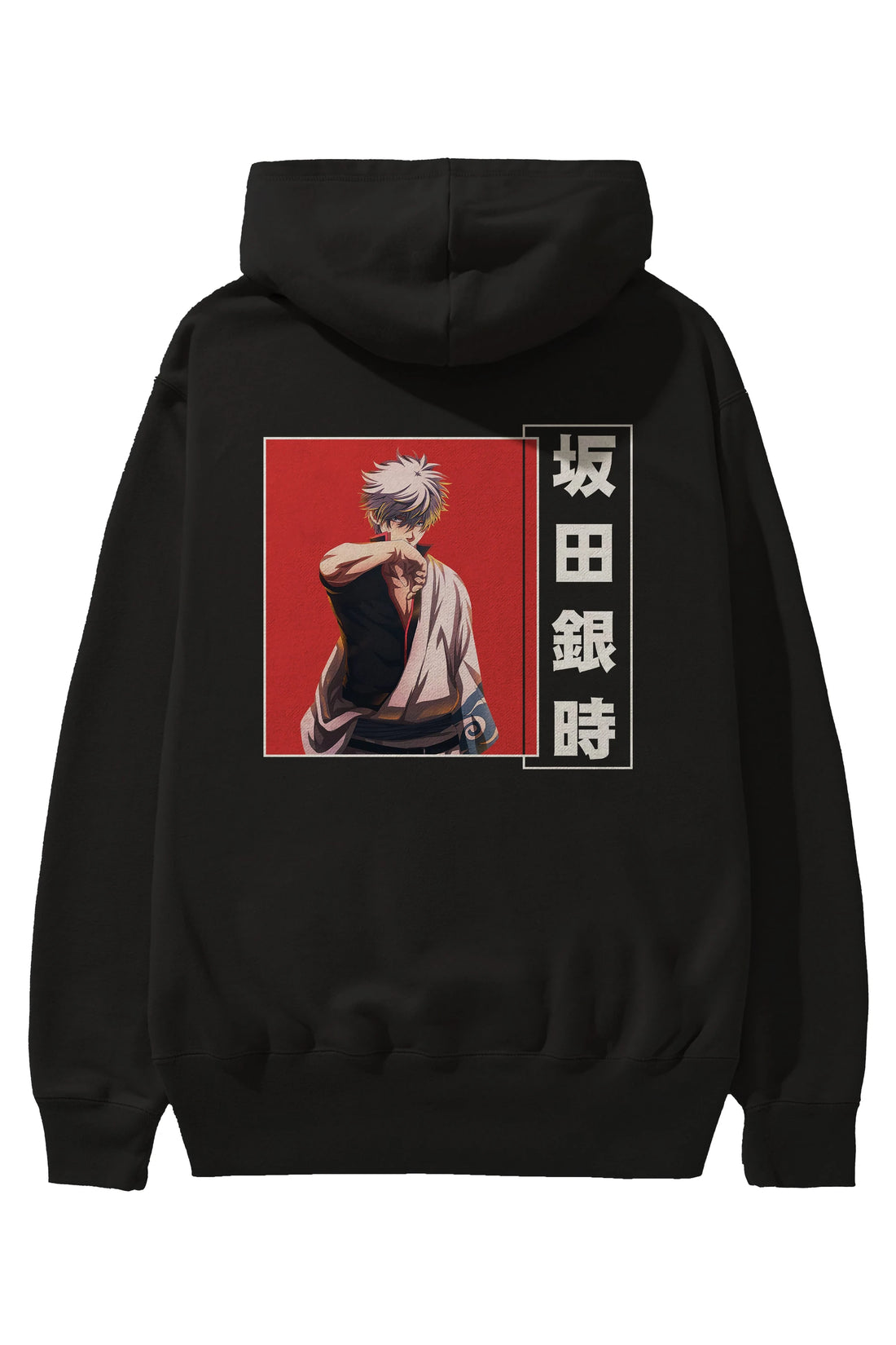 Gintoki Sakata GINTAMA 1 Anime Arka Baskılı Hoodie Oversize Kapüşonlu Sweatshirt Erkek Kadın Unisex