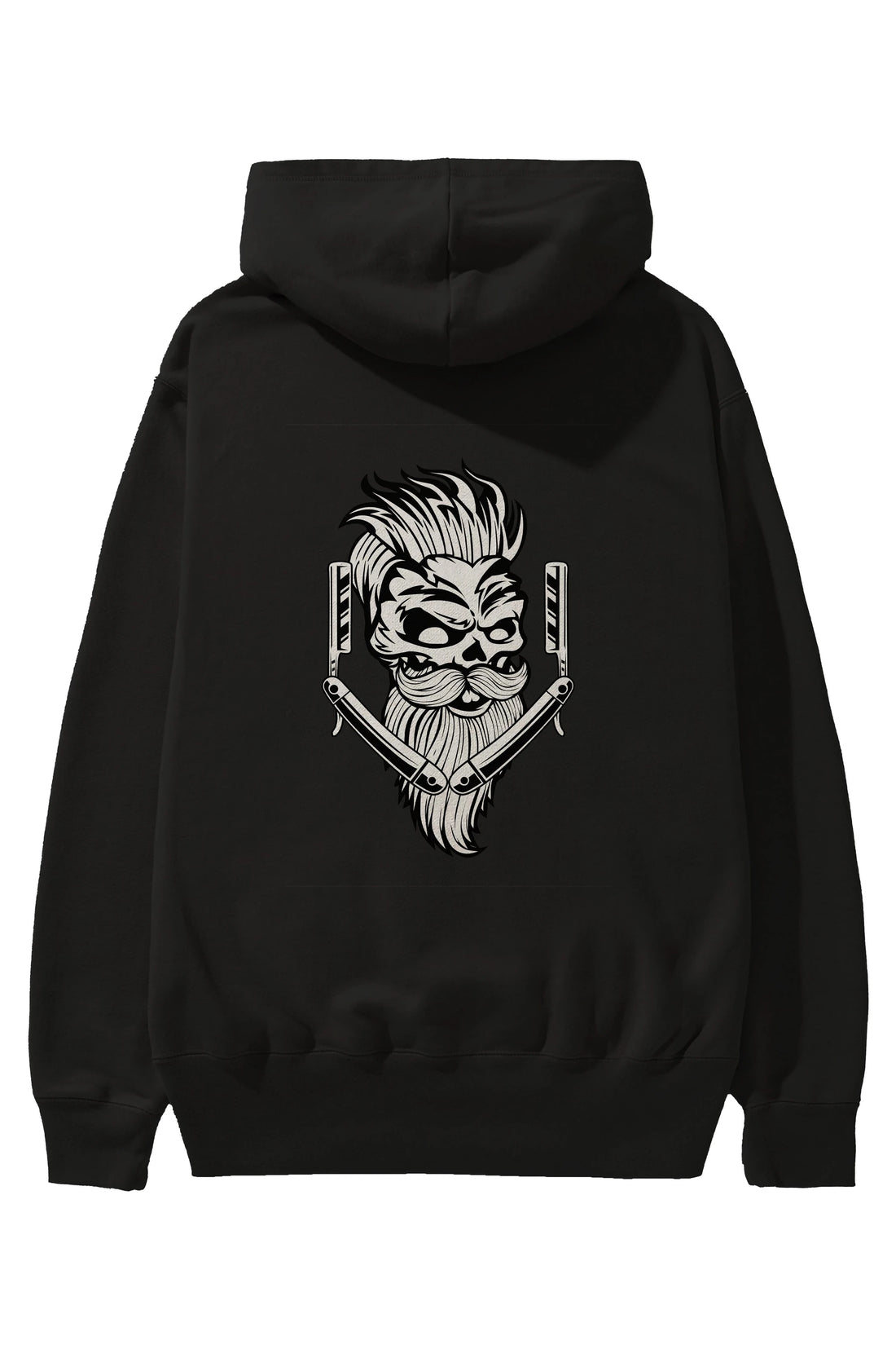 Skull Beard Arka Baskılı Hoodie Oversize Kapüşonlu Sweatshirt Erkek Kadın Unisex