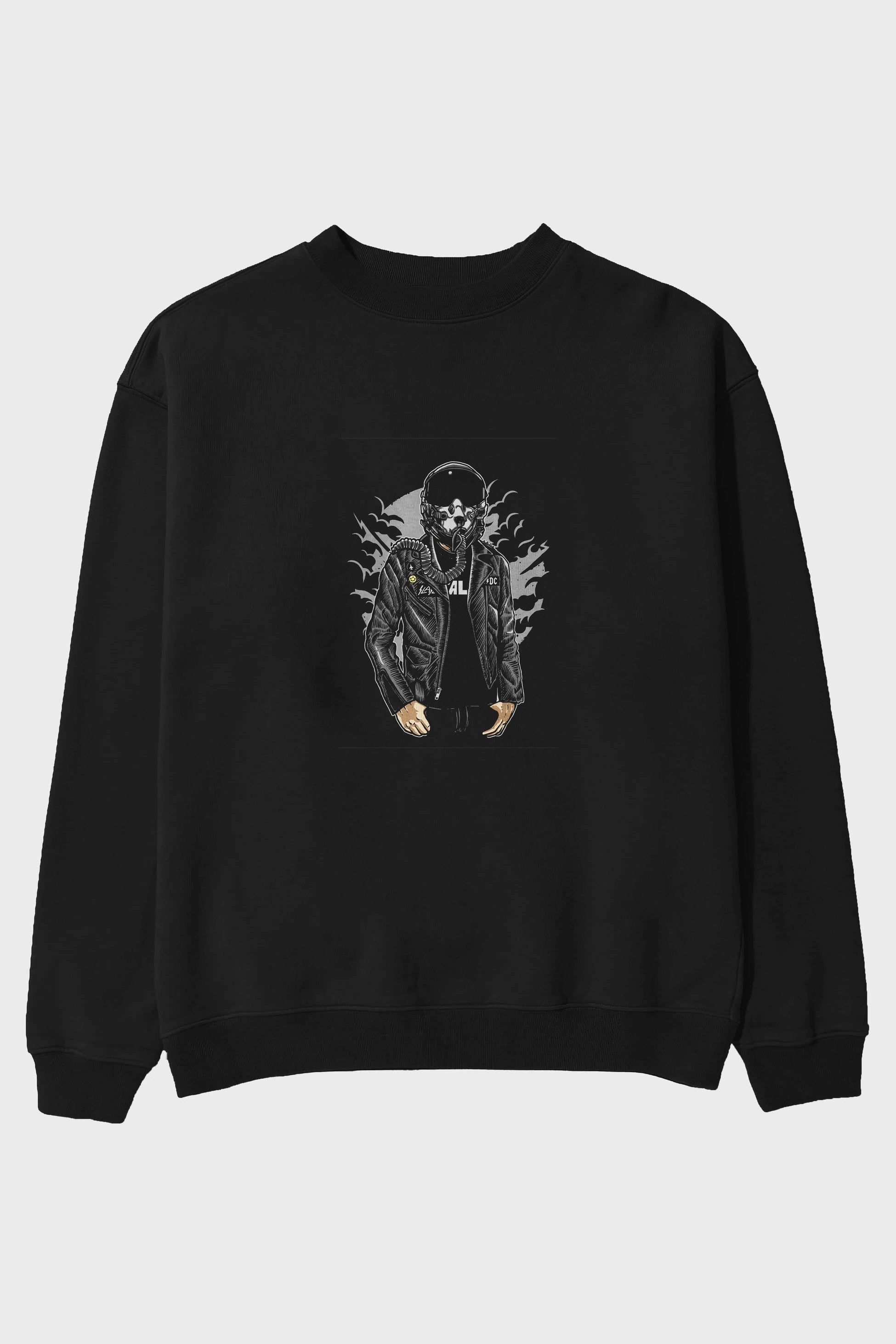 Sky Fighter Ön Baskılı Oversize Sweatshirt Erkek Kadın Unisex