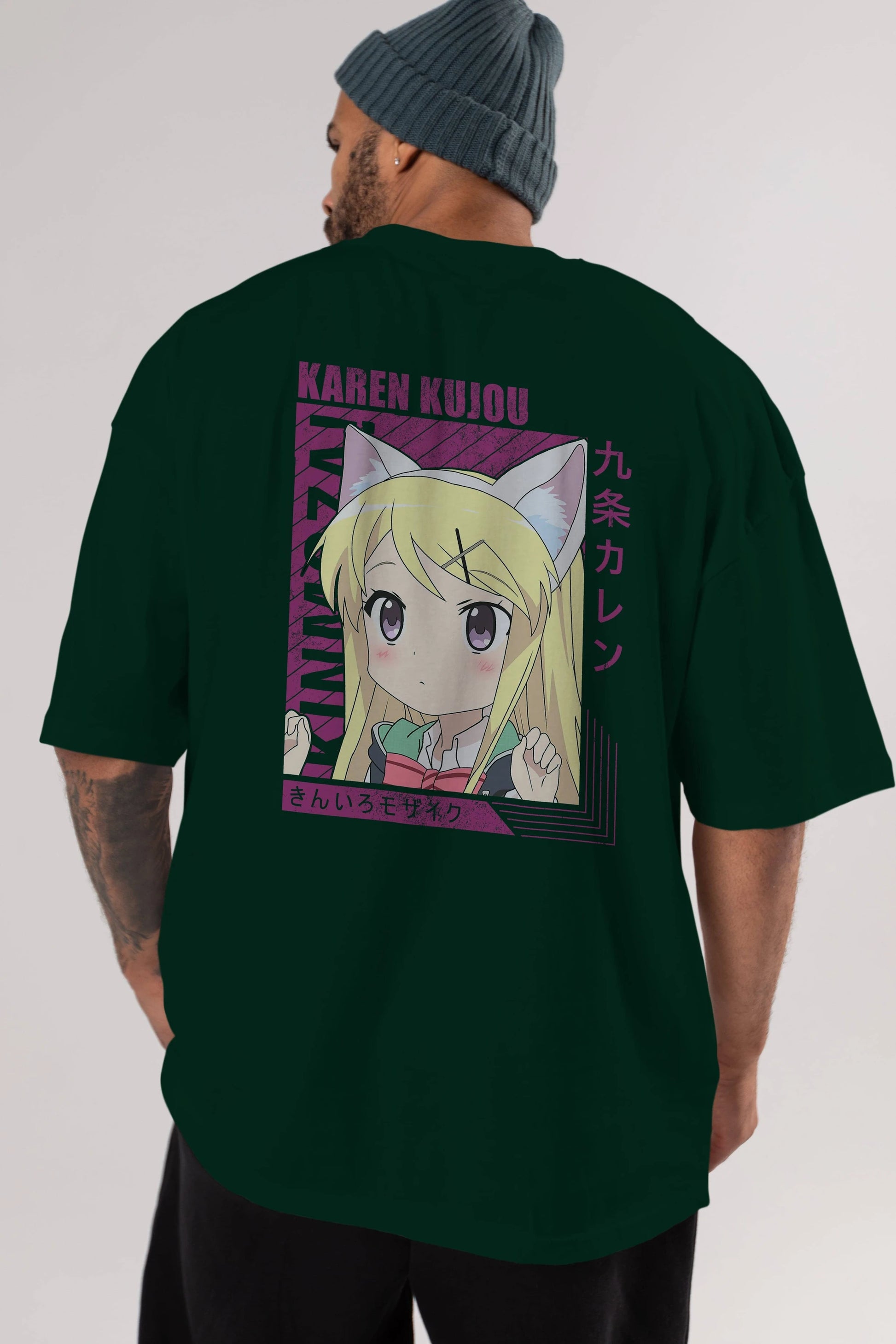 Karen Kujou 4 Anime Arka Baskılı Oversize t-shirt Erkek Kadın Unisex