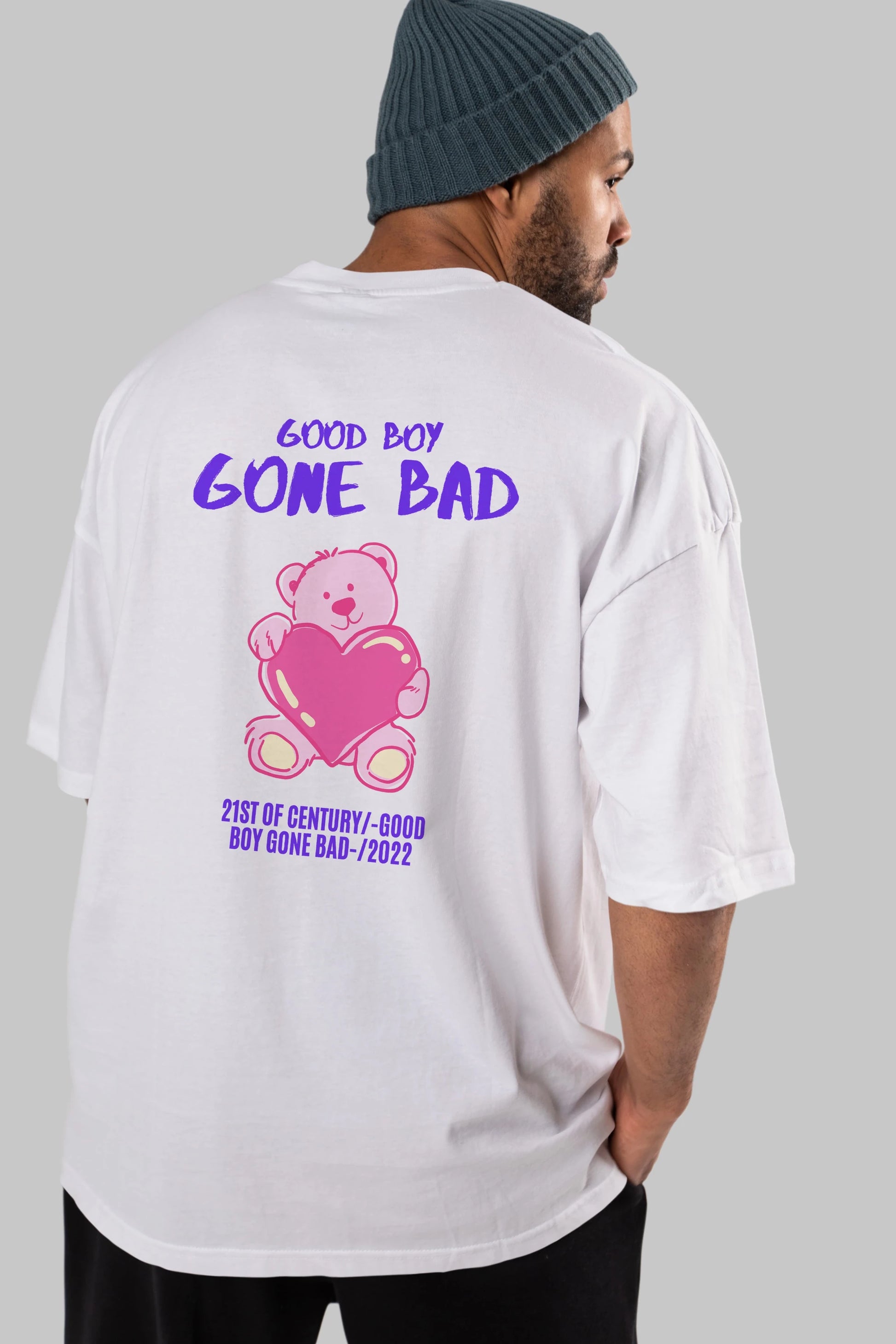 Good Boy Gona Bad Arka Baskılı Oversize t-shirt Erkek Kadın Unisex