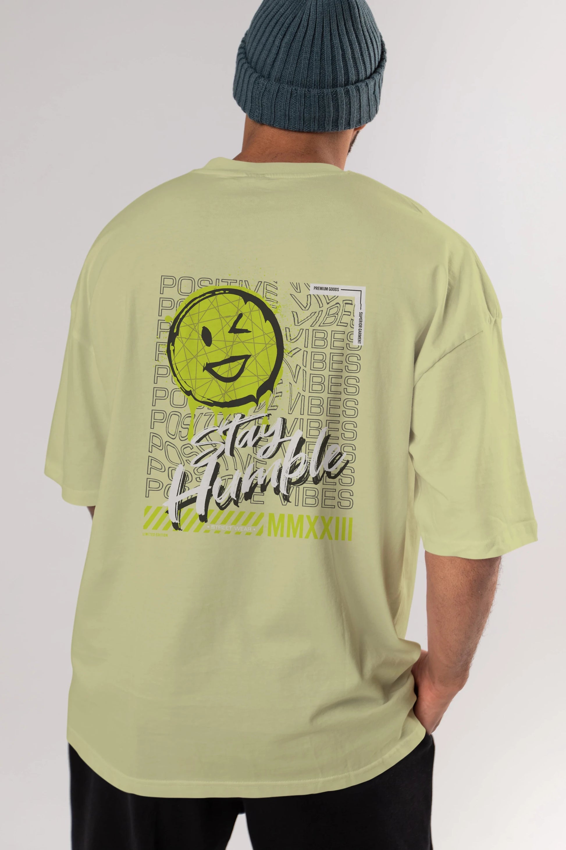 Stay Humble Arka Baskılı Oversize t-shirt Erkek Kadın Unisex