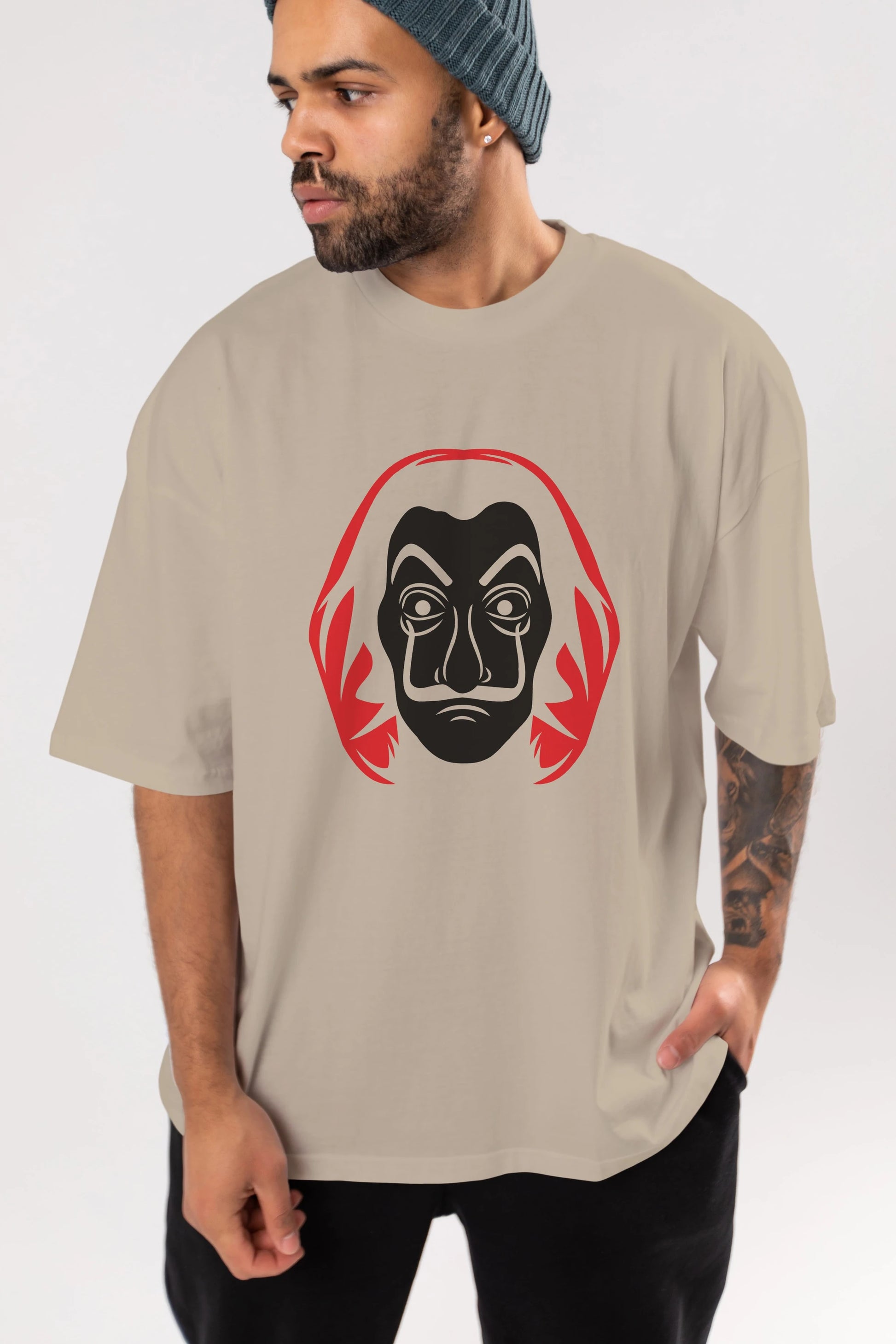 La Casa De Papel (8) Ön Baskılı Oversize t-shirt Erkek Kadın Unisex %100 Pamuk Bisiklet Yaka tişort