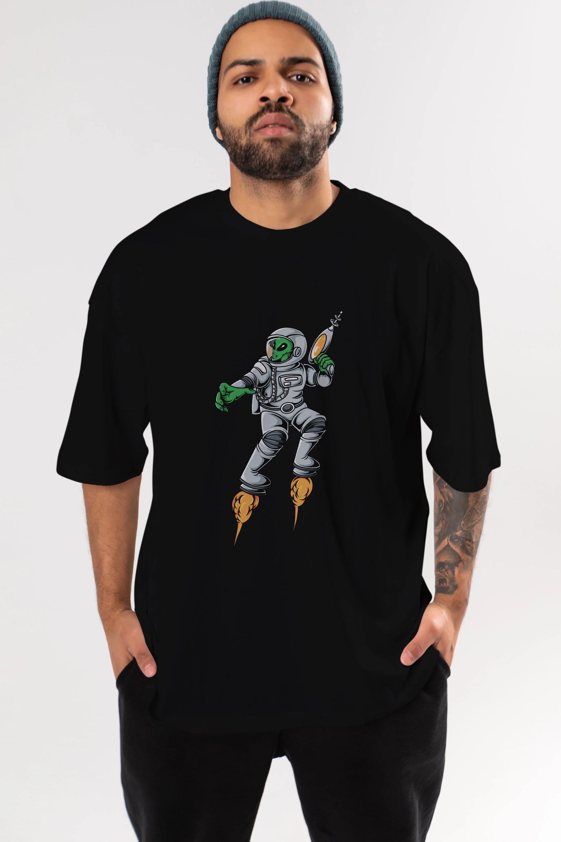Alien Wars Ön Baskılı Oversize t-shirt Erkek Kadın Unisex