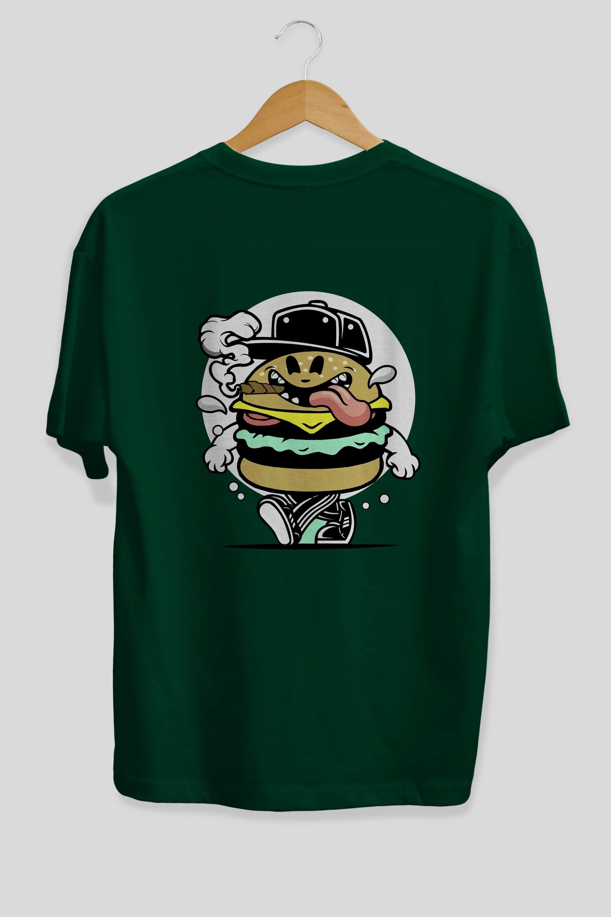 Burger Guy Arka Baskılı Oversize t-shirt Erkek Kadın Unisex %100 Pamuk tişort