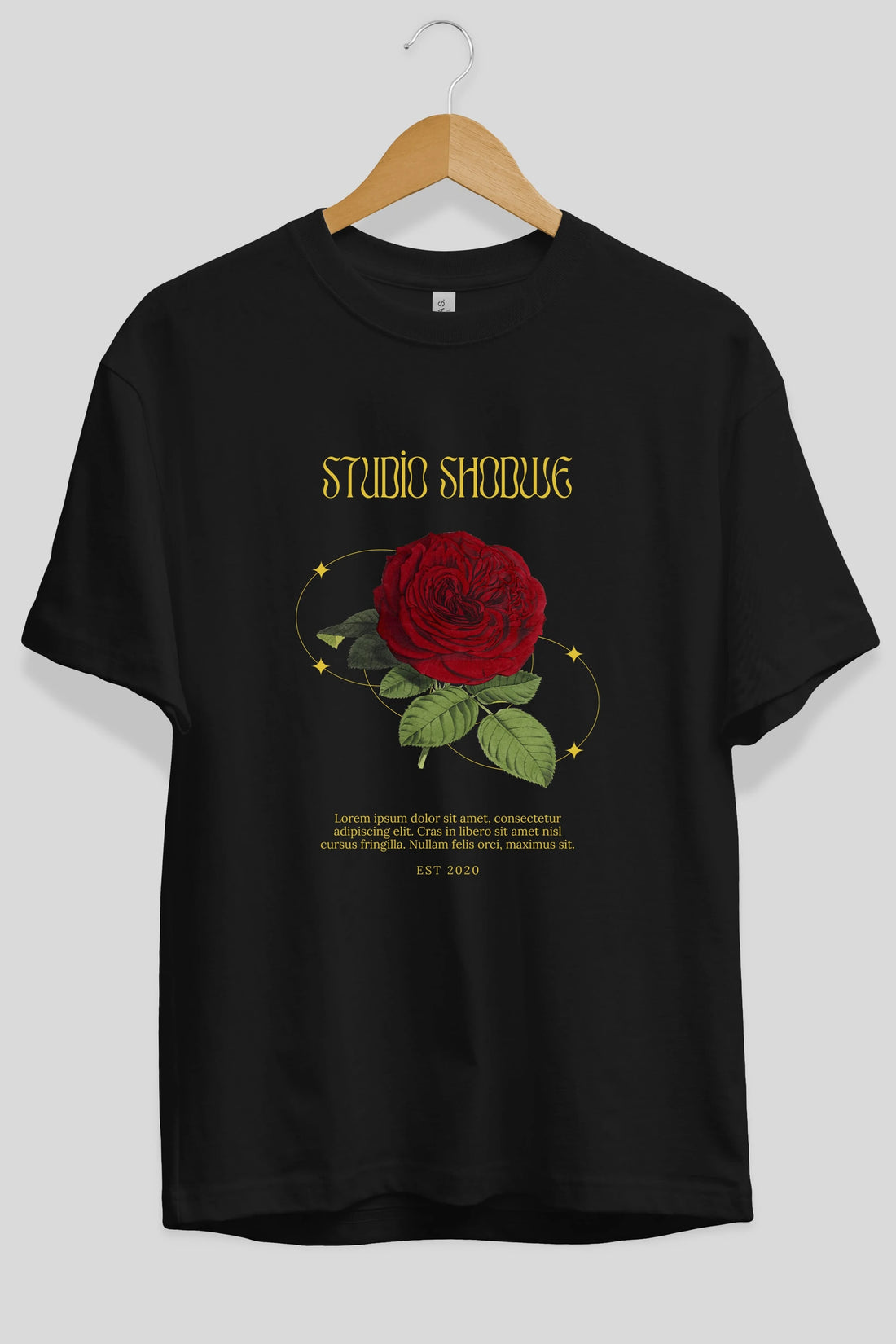 Studio Shodwe Rose Ön Baskılı Oversize t-shirt Erkek Kadın Unisex