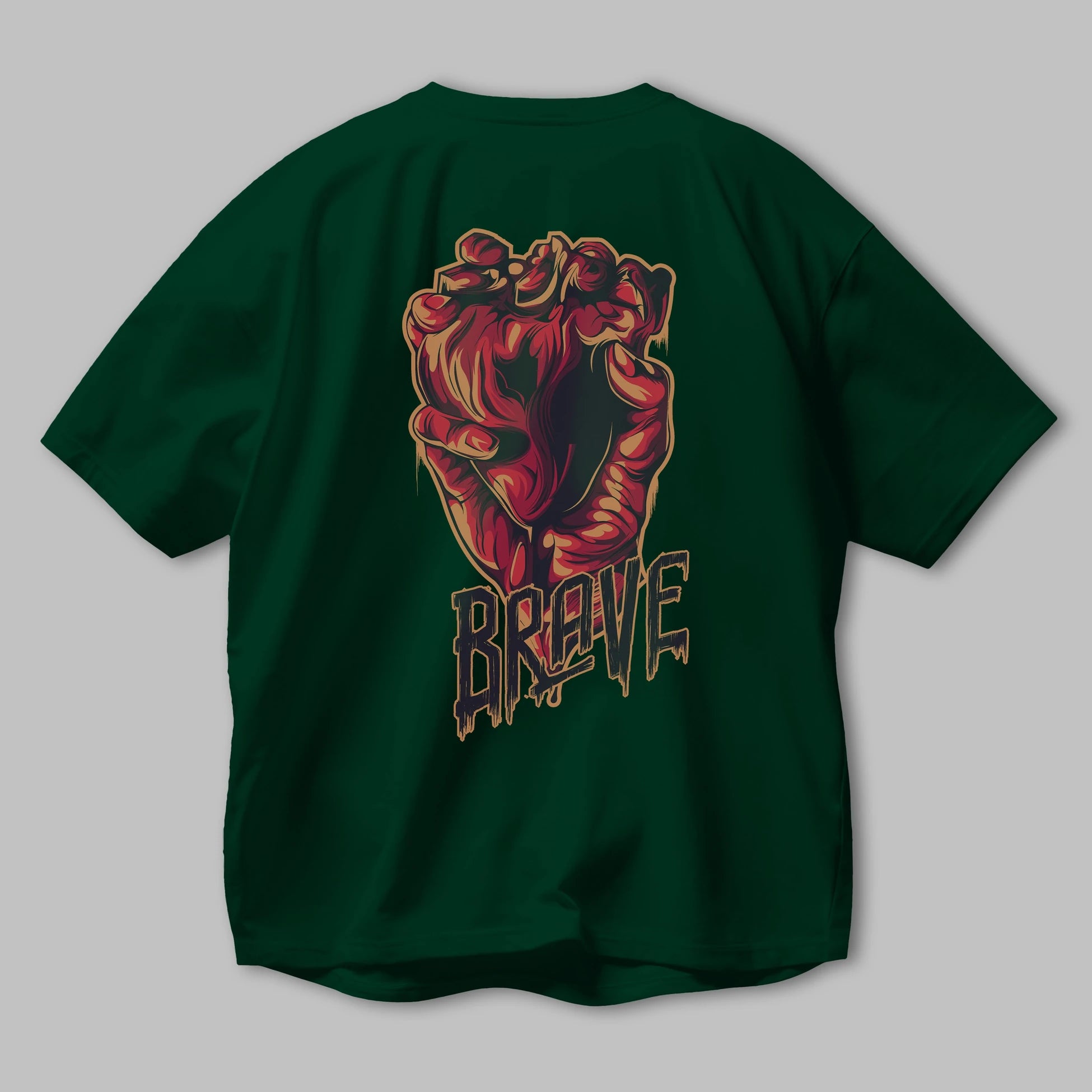 Brave Streetwear Arka Baskılı Oversize t-shirt Erkek Kadın Unisex