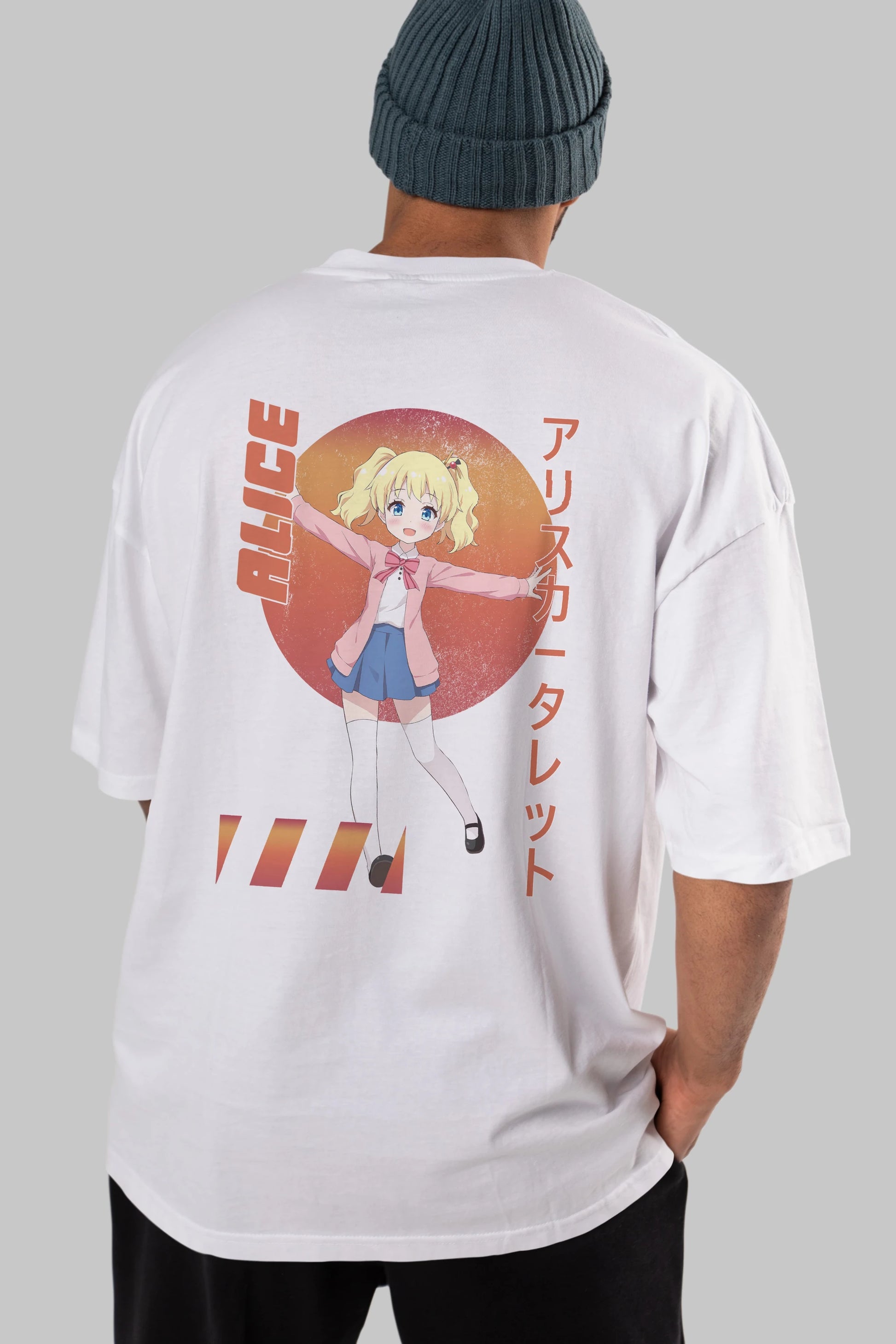 Alice Cartelet 15 Anime Arka Baskılı Oversize t-shirt Erkek Kadın Unisex