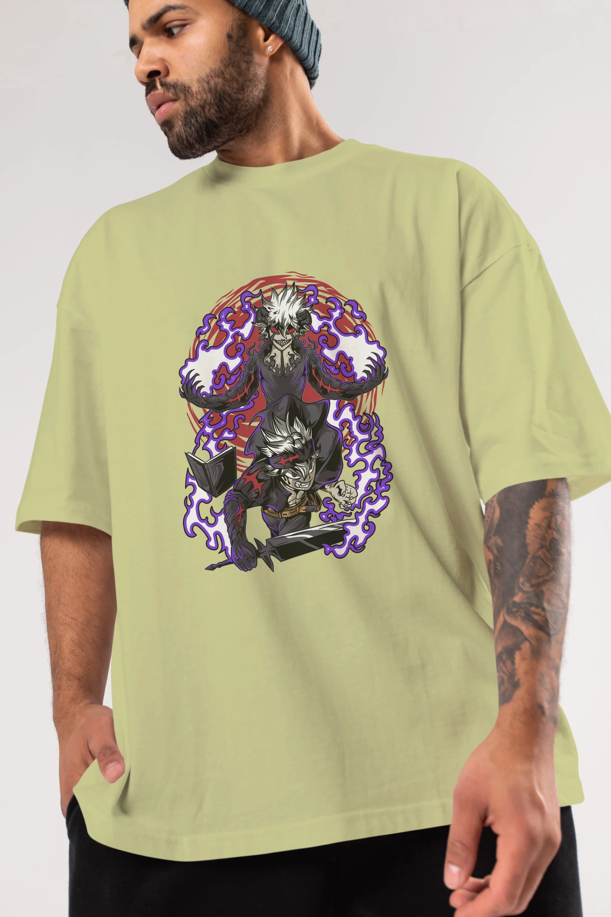 BLACK CLOVER DEVIL UNION Anime Ön Baskılı Oversize t-shirt %100 pamuk Erkek Kadın Unisex