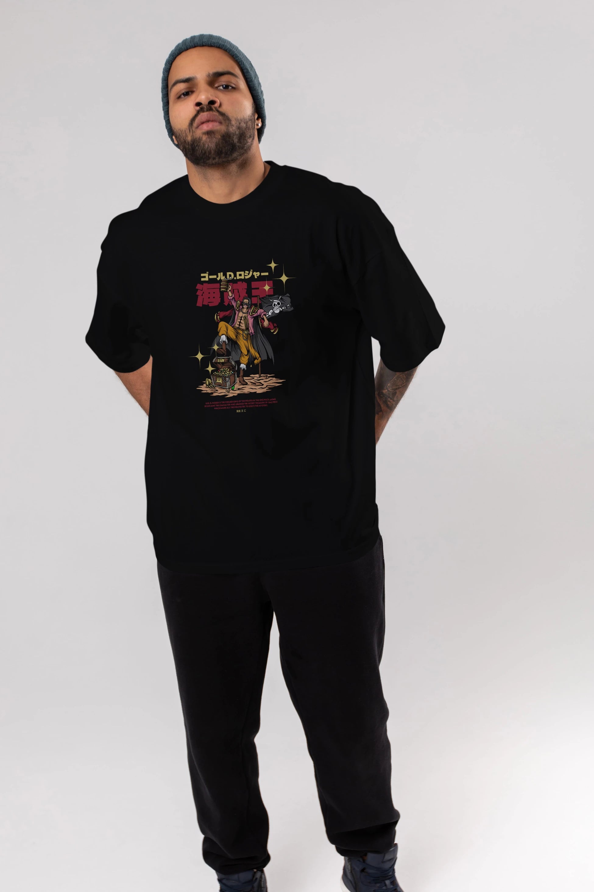 Roger Anime Ön Baskılı Oversize t-shirt %100 pamuk Erkek Kadın Unisex