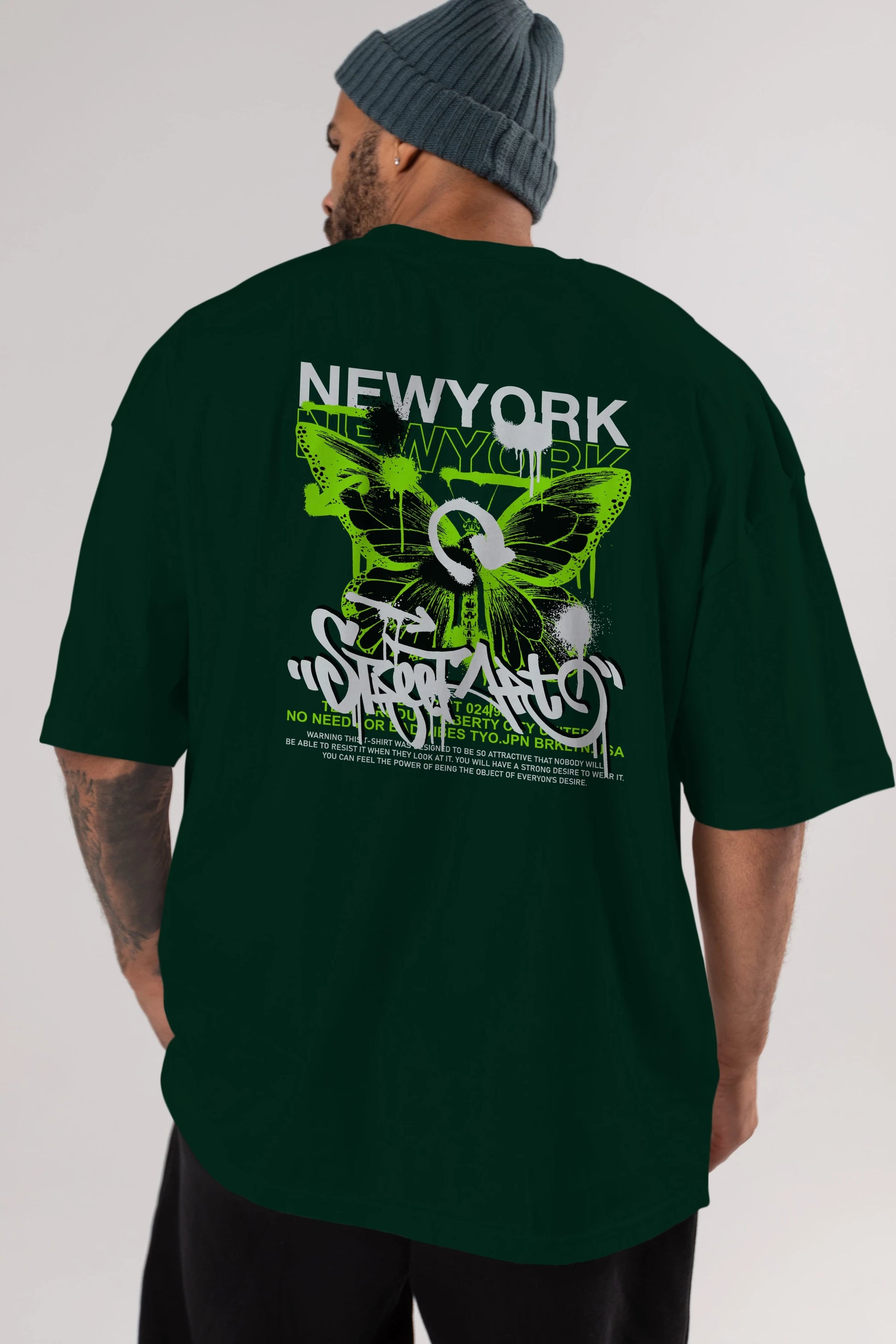 New York Street Style Arka Baskılı Oversize t-shirt Erkek Kadın Unisex
