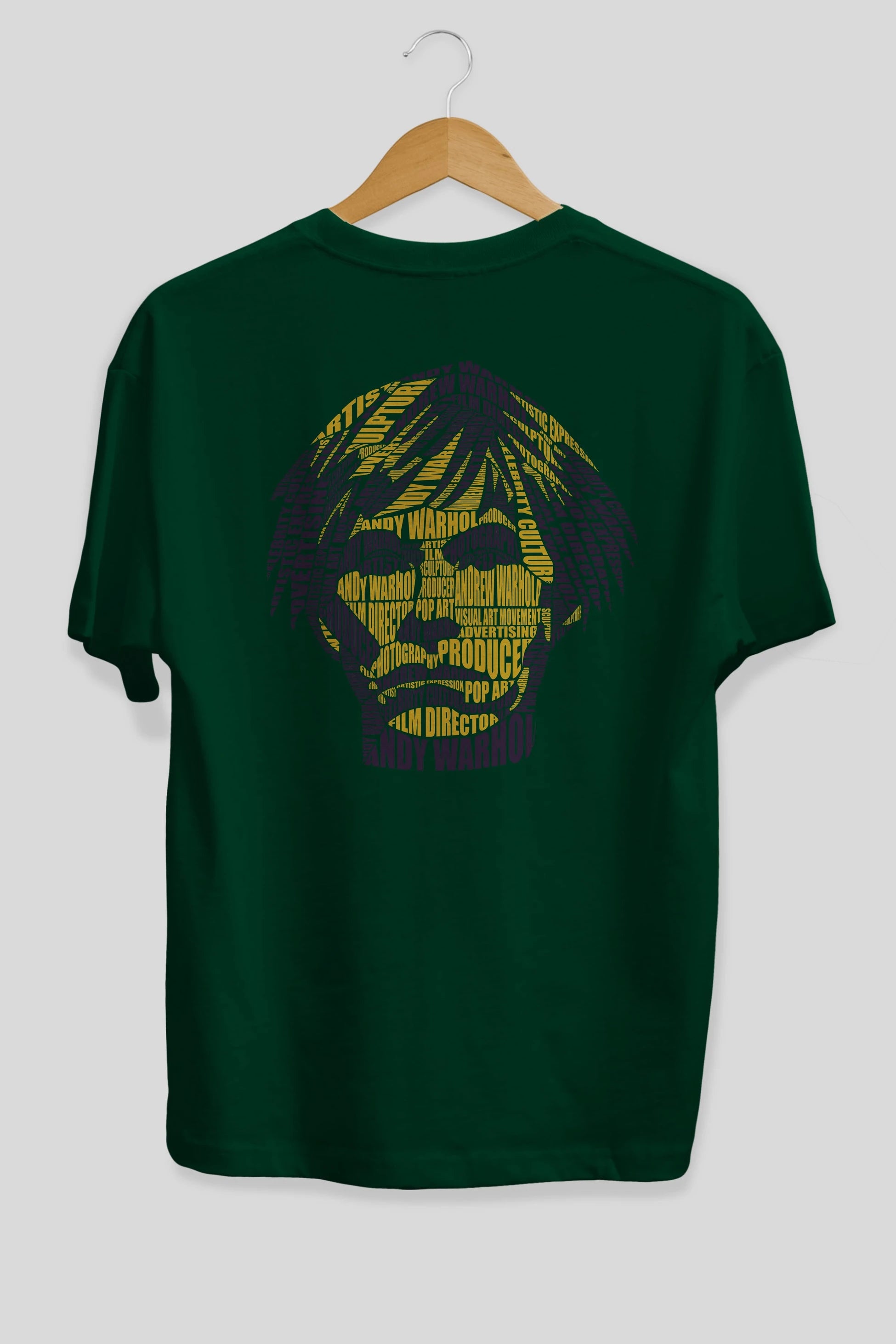 Andy Warhol Calligram Arka Baskılı Oversize t-shirt %100 pamuk Erkek Kadın Unisex