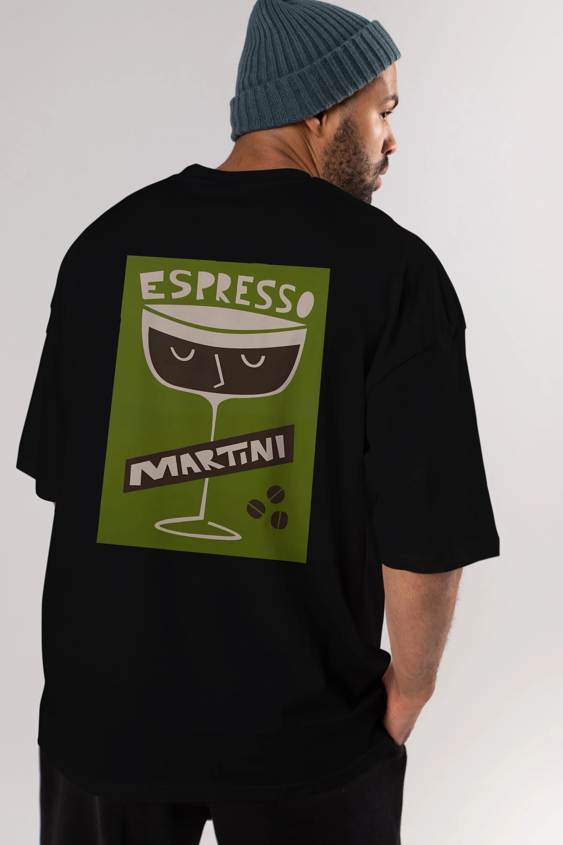 Espresso Martini 2 Arka Baskılı Oversize t-shirt Erkek Kadın Unisex %100 Pamuk Bisiklet Yaka tişort