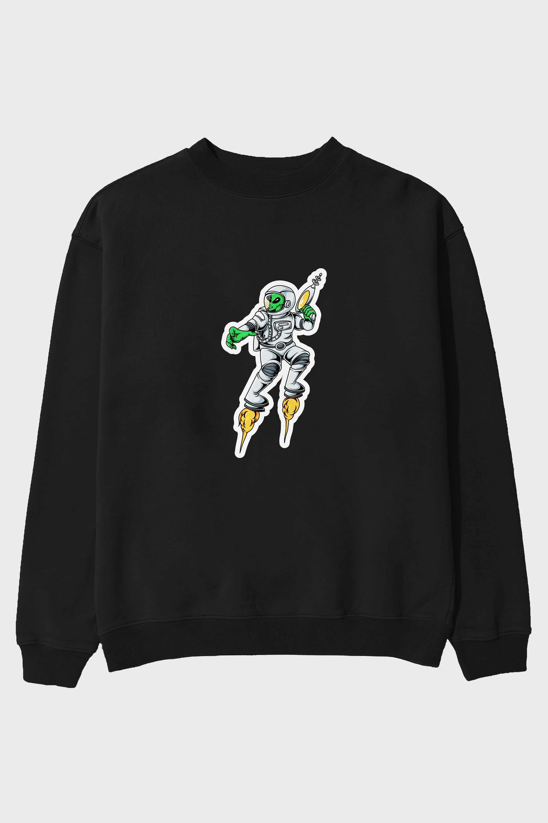 Alien Wars Sticker Ön Baskılı Oversize Sweatshirt Erkek Kadın Unisex