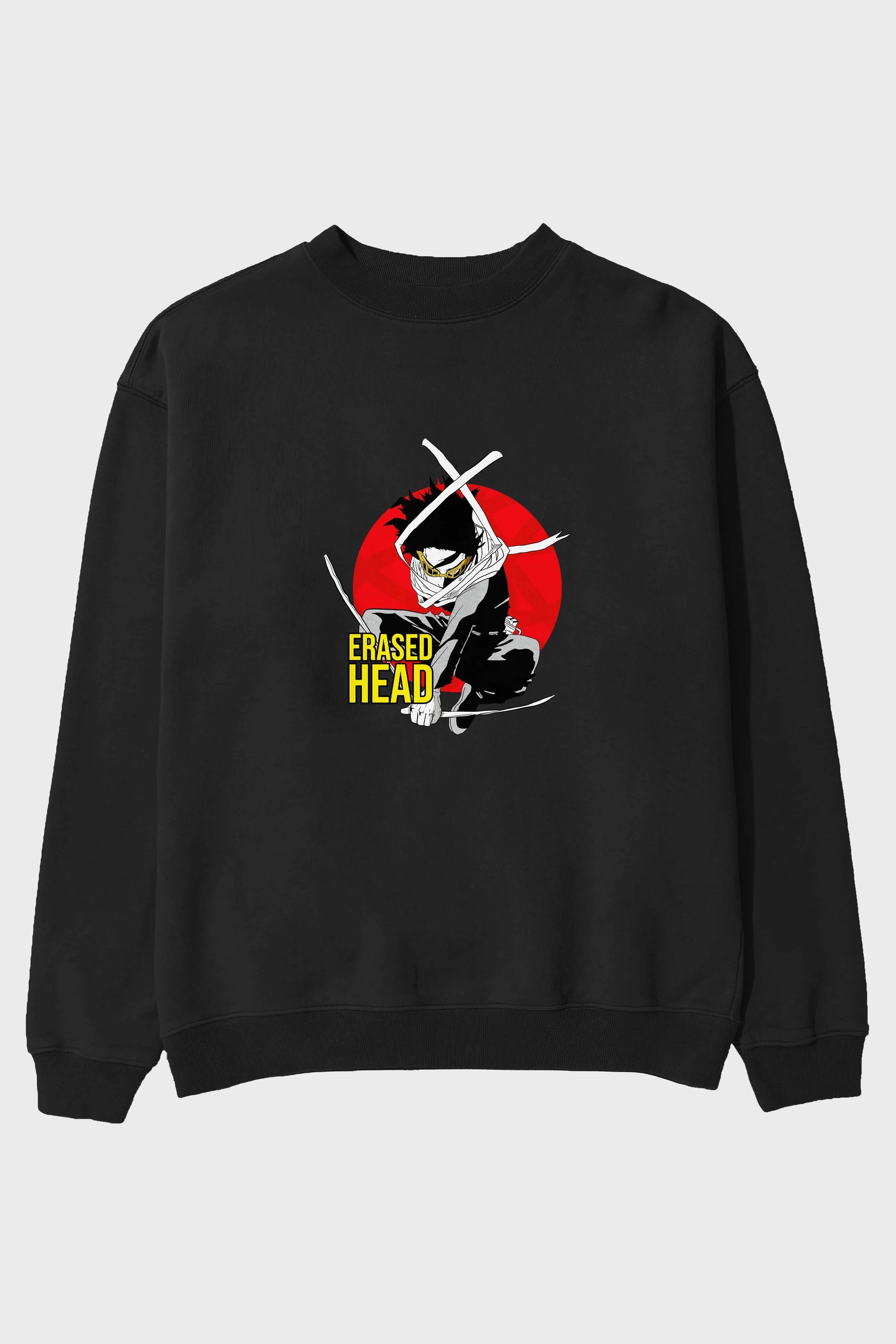 Erased Head Anime Ön Baskılı Oversize Sweatshirt Erkek Kadın Unisex