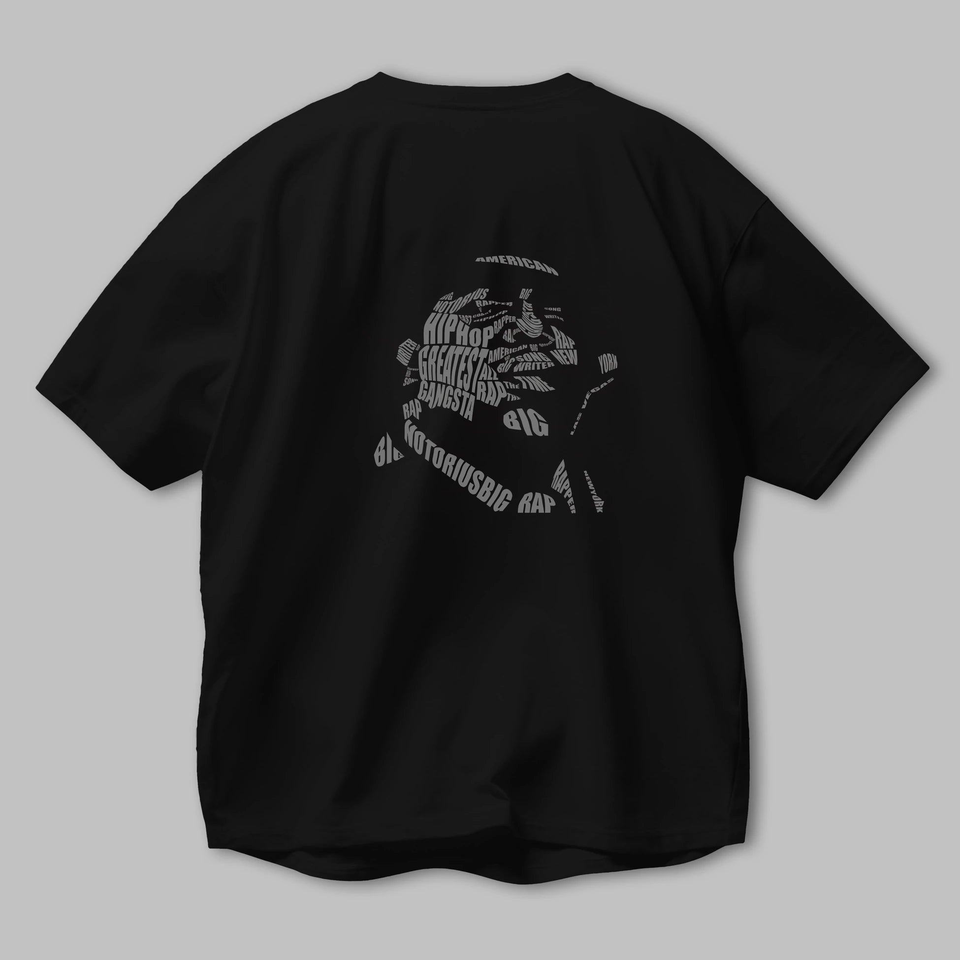 Notorious Big Calligram Arka Baskılı Oversize t-shirt %100 pamuk Erkek Kadın Unisex