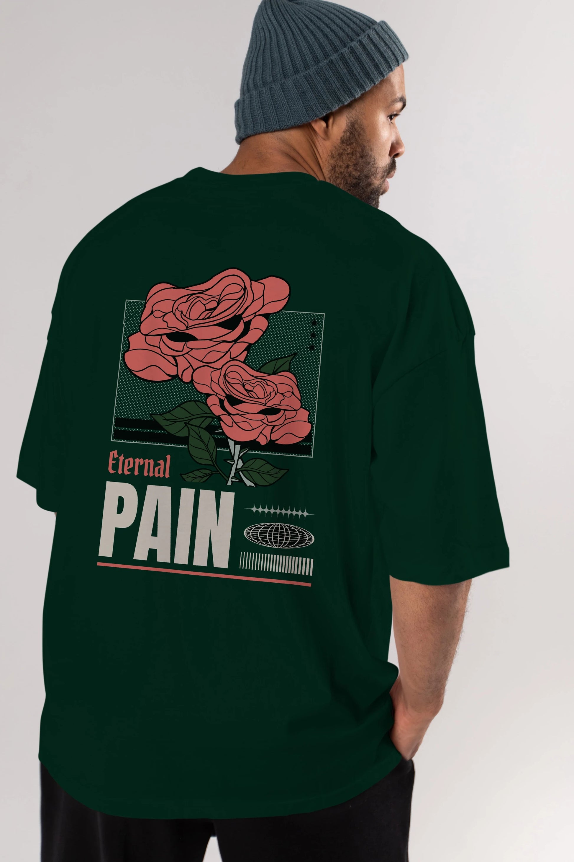 Eternal Pain Arka Baskılı Oversize t-shirt Erkek Kadın Unisex