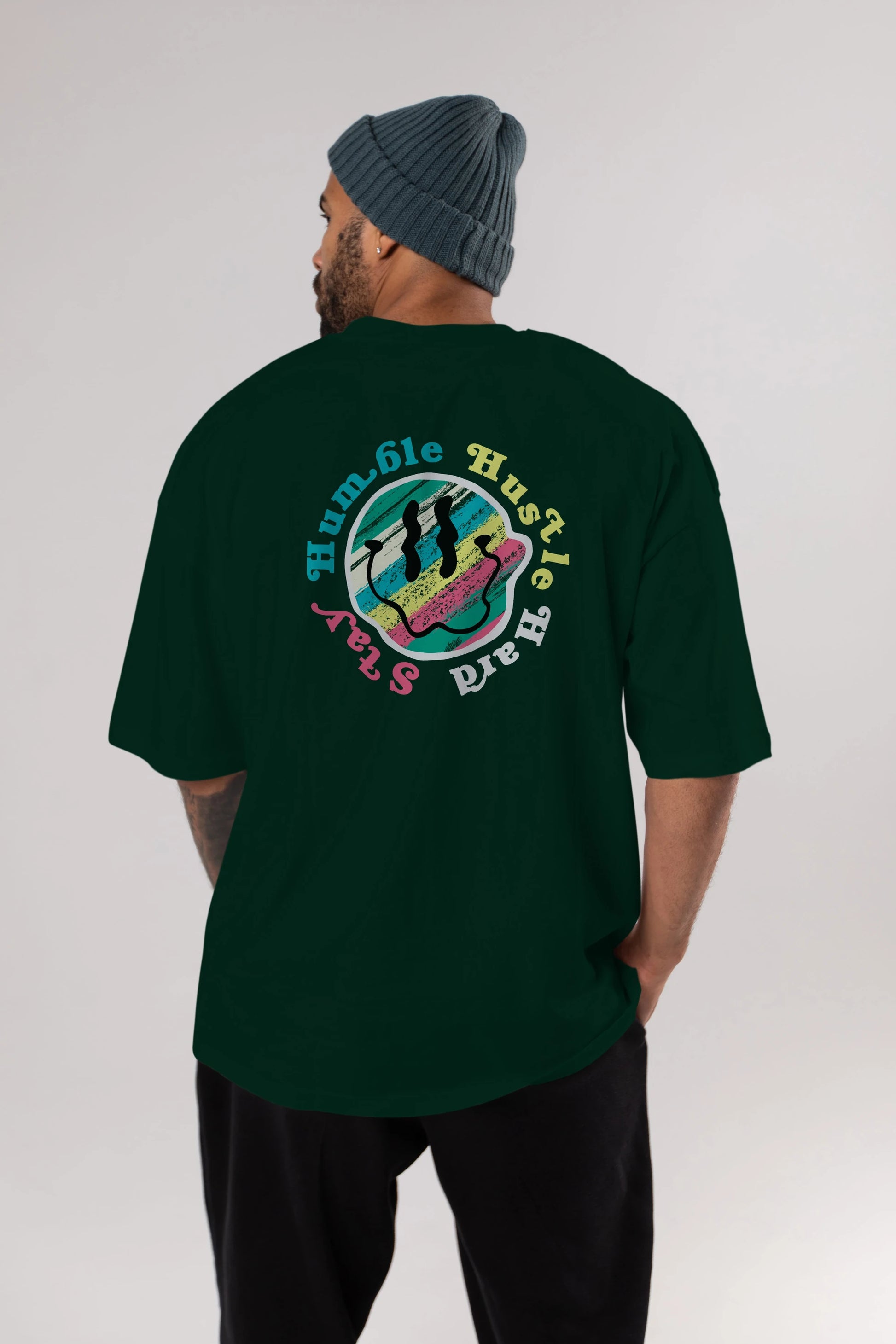 Stay Humble 2 Arka Baskılı Oversize t-shirt Erkek Kadın Unisex