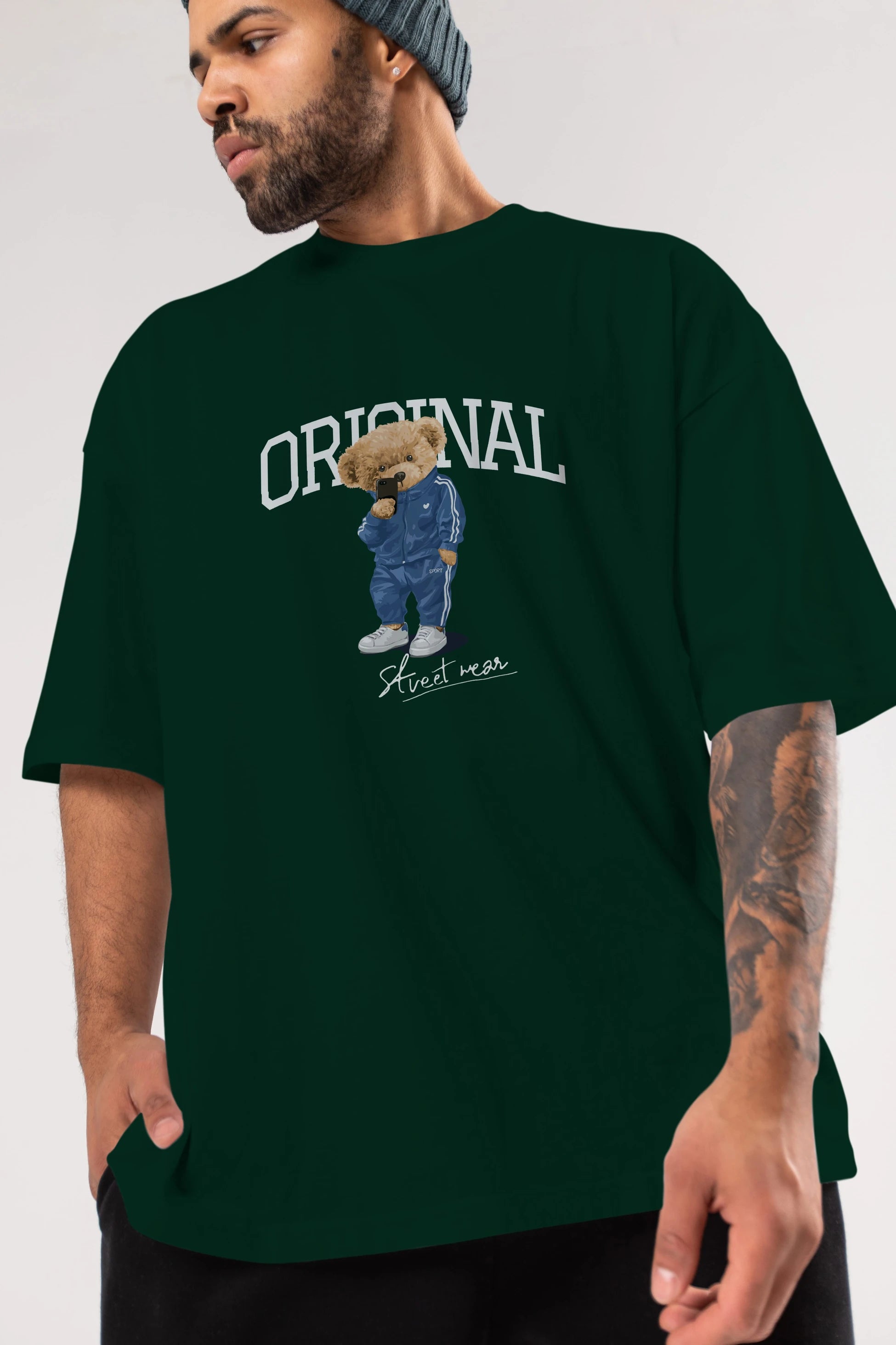 Teddy Bear Original Ön Baskılı Oversize t-shirt Erkek Kadın Unisex %100 Pamuk