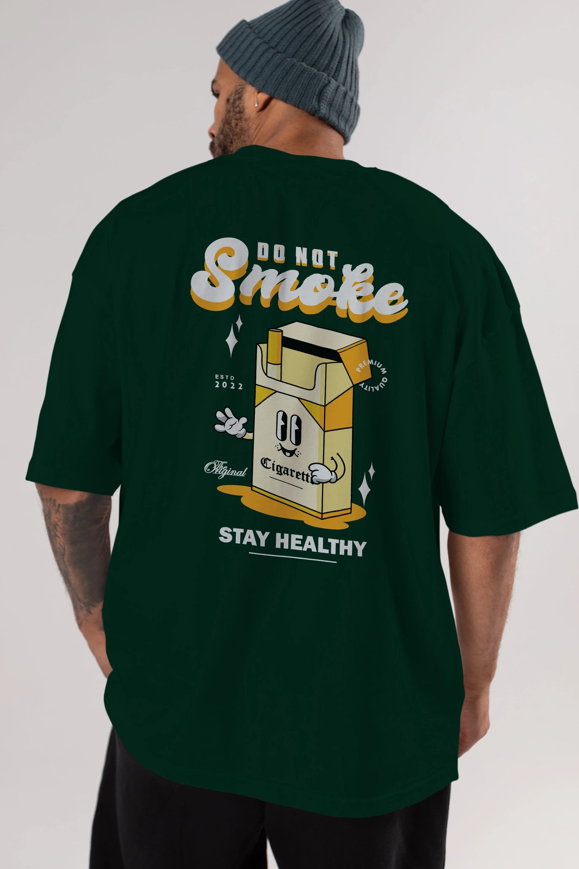 Do Not Smoke Arka Baskılı Oversize t-shirt Erkek Kadın Unisex